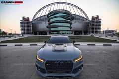 DarwinPro Clearview Glass Transparent Hood Bonnet for Audi A7 S7 RS7 C7 C7.5 Carbon Fiber/FRP 2012-2018