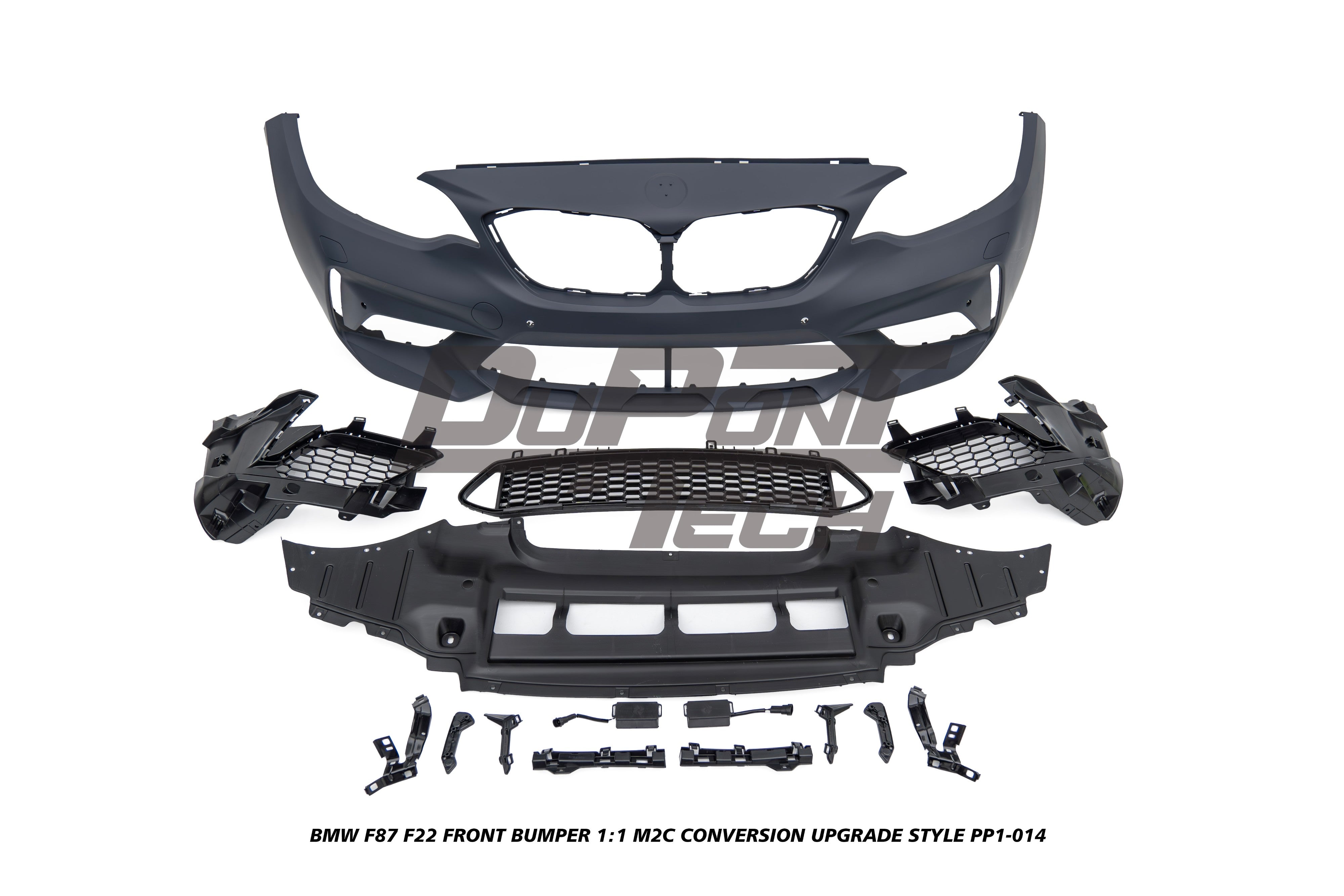 BMW M2/M2C F87 2016 2017 2018 2019 2020 2021 & 2 Series M240i M235i 230i 228i F22 2014 2015 2016 2017 2018 2019 2020 2021 with Aftermarket Parts - 1:1 M2C Conversion Upgrade Style Front Bumper PP Polypropylene from DuPont Tech