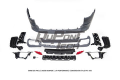 BMW X5 G05 M50i x/s Drive 40i Pre-LCI 2019 2020 2021 2022 2023 with Aftermarket Parts - 1:1 M Performance Conversion Style Rear Bumper PP Polypropylene from DuPont Tech