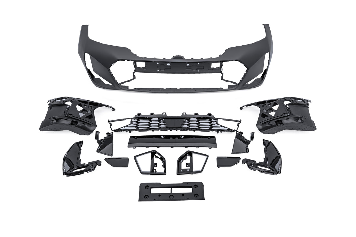BMW 3 Series M340i 330i 320i G20 G21 LCI 2023-ON with Aftermarket Parts - 1:1 M Performance Style Front Bumper PP Polypropylene from DuPont Tech