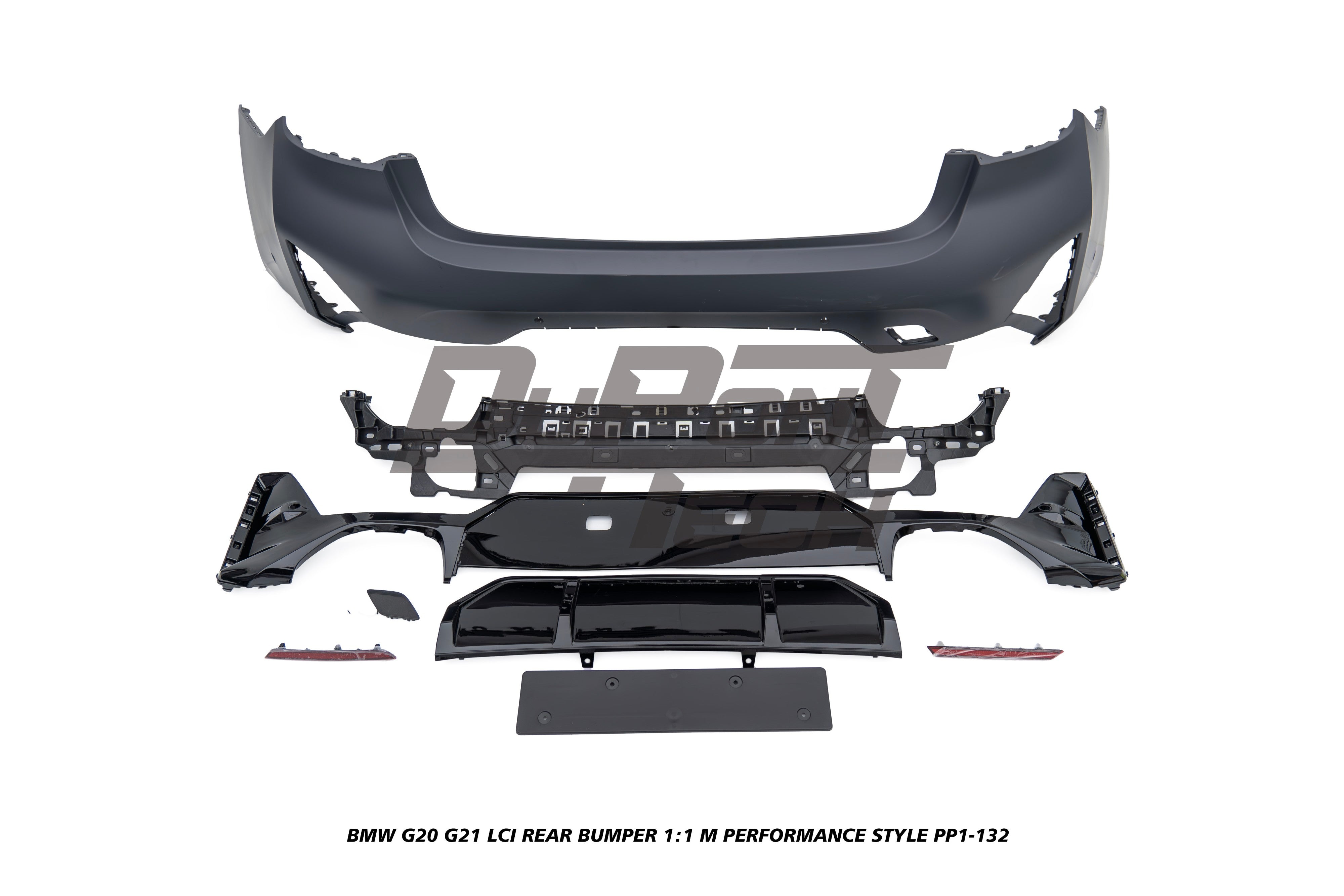 BMW 3 Series M340i 330i 320i G20 G21 LCI 2023-ON with Aftermarket Parts - 1:1 M Performance Style Rear Bumper PP Polypropylene from DuPont Tech