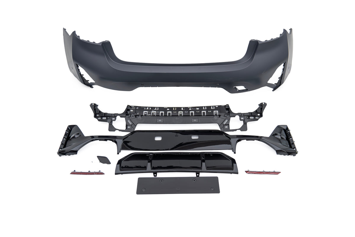 BMW 3 Series M340i 330i 320i G20 G21 LCI 2023-ON with Aftermarket Parts - 1:1 M Performance Style Rear Bumper PP Polypropylene from DuPont Tech
