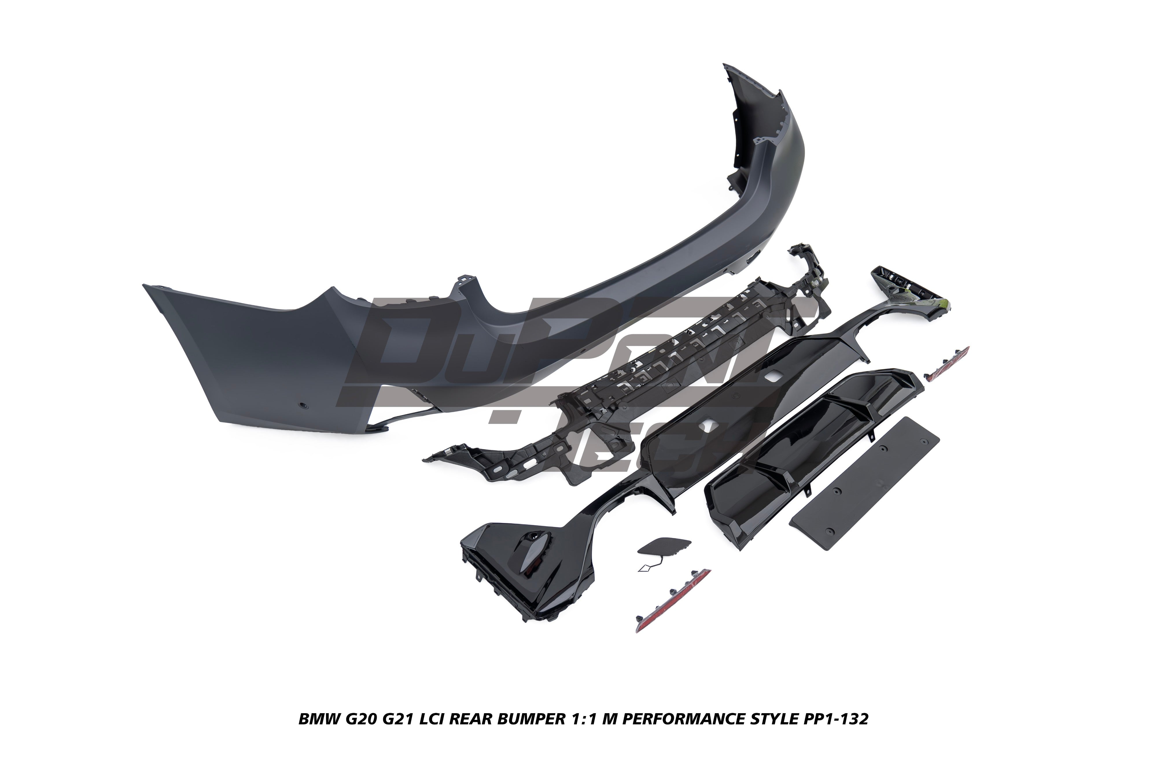 BMW 3 Series M340i 330i 320i G20 G21 LCI 2023-ON with Aftermarket Parts - 1:1 M Performance Style Rear Bumper PP Polypropylene from DuPont Tech