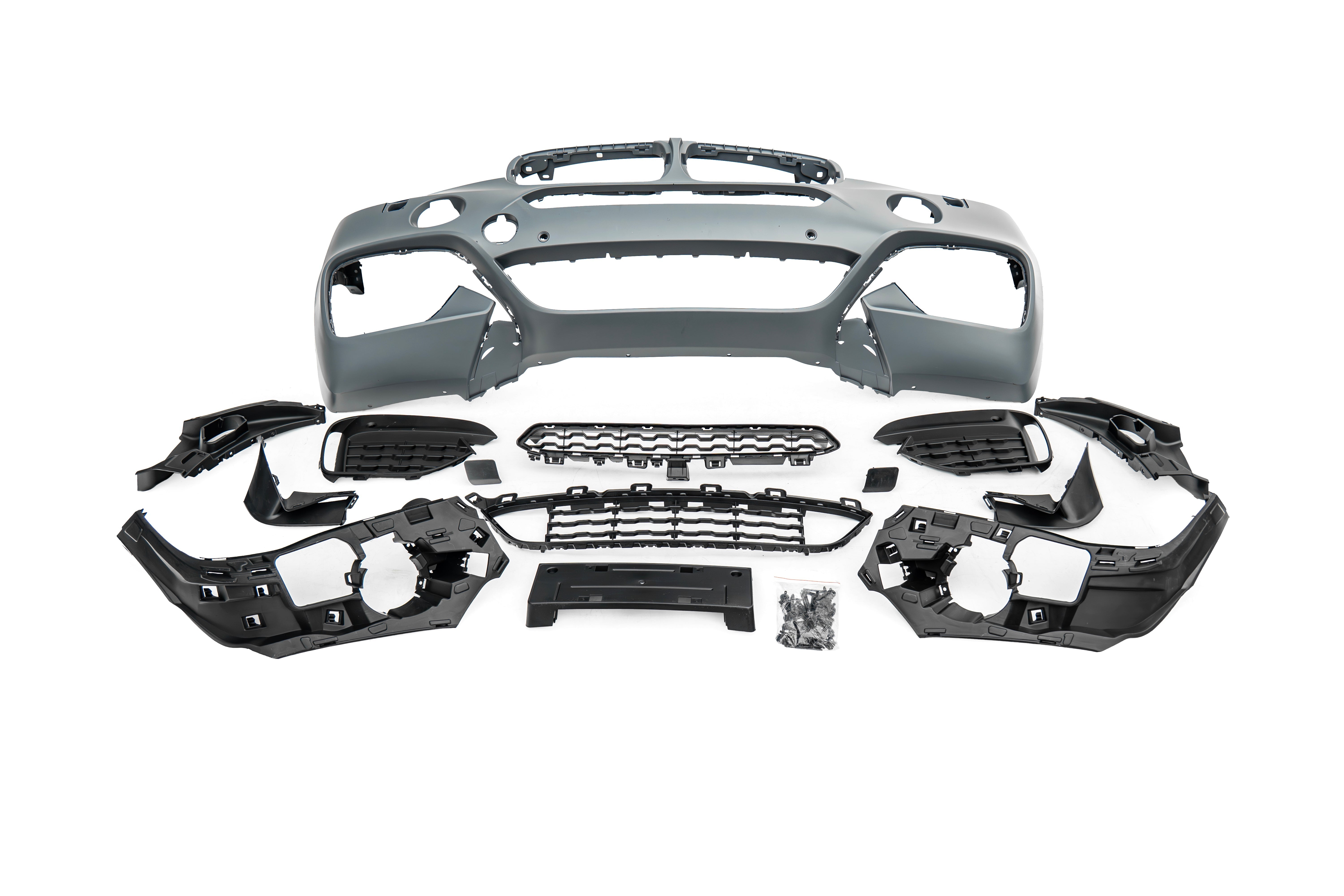 BMW X6 M50d xDrive50i s/xDrive35i xDrive40d xDrive30d F16 (Both Fits Pre-LCI &  LCI) 2015 2016 2017 2018 2019 with Aftermarket Parts - 1:1 M Sport Performance Conversion Style Front Bumper PP Polypropylene from DuPont Tech