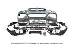 BMW X6 M50d xDrive50i s/xDrive35i xDrive40d xDrive30d F16 (Both Fits Pre-LCI &  LCI) 2015 2016 2017 2018 2019 with Aftermarket Parts - 1:1 M Sport Performance Conversion Style Front Bumper PP Polypropylene from DuPont Tech