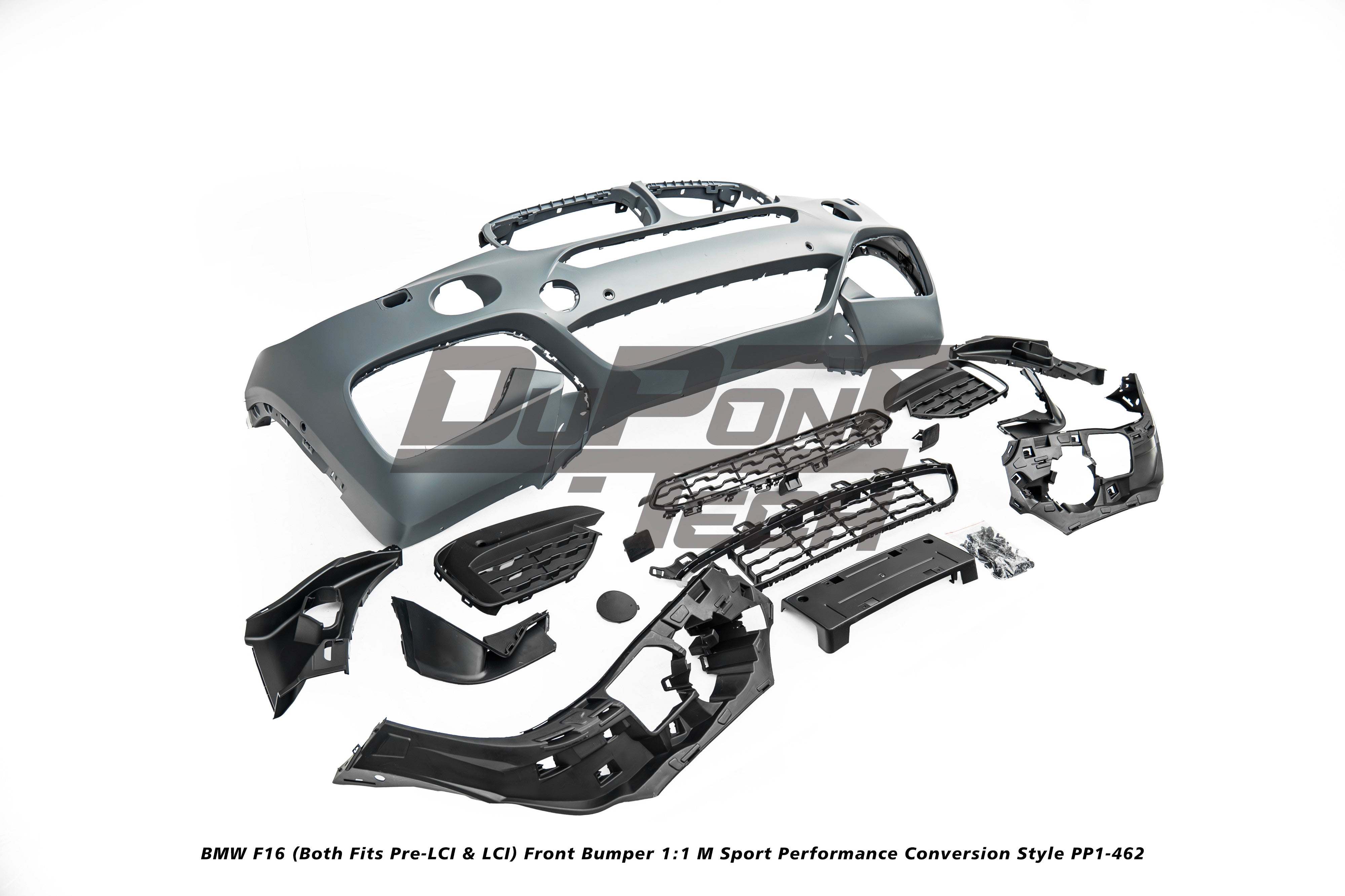 BMW X6 M50d xDrive50i s/xDrive35i xDrive40d xDrive30d F16 (Both Fits Pre-LCI &  LCI) 2015 2016 2017 2018 2019 with Aftermarket Parts - 1:1 M Sport Performance Conversion Style Front Bumper PP Polypropylene from DuPont Tech