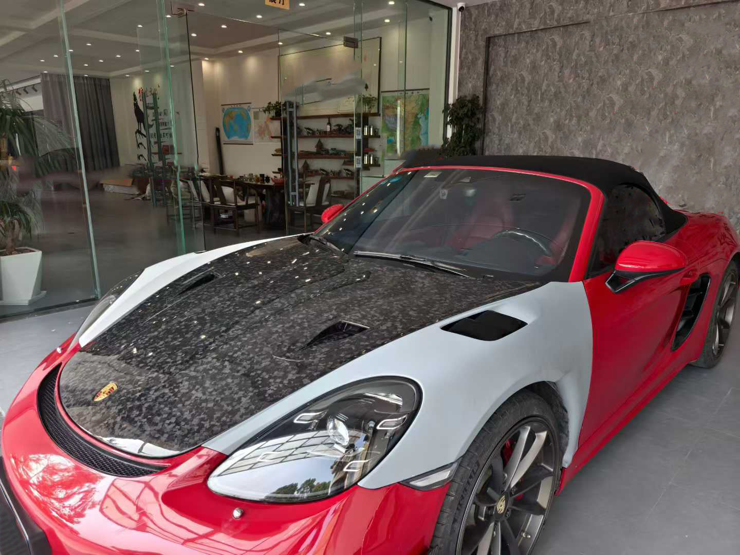 Porsche 981 Cayman Boxster (all models, including Base / S / GTS / GT4 / Spyder) 2012 2013 2014 2015 2016 & 718 982 Cayman Base/S/T/GTS/GT4/GT4RS 2017-ON & 718 982 Boxster Base/S/T/GTS/Spyder/Spyder RS 2017-ON & 991.1 911 Carrera Base/S/T/4/4S/Targa 4/ Targa 4S/GTS/Turbo/Turbo S/GT3/GT3RS 2012 2013 2014 2015 2016 & 991.2 911 Carrera Base/S/T/4/4S/Targa 4/ Targa 4S/GTS/Turbo/Turbo S/GT3/GT3RS/GT2RS 2017 2018 2019 with Aftermarket Parts - RS Style Hood Dry Pre-preg Carbon Fiber from Dupont Tech