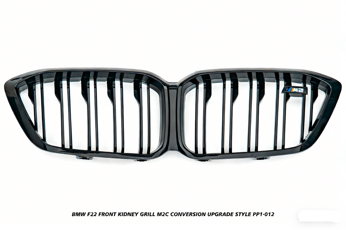 BMW 2 Series M240i M235i 230i 228i F22 2014 2015 2016 2017 2018 2019 2020 2021 with Aftermarket Parts - M2C Conversion Upgrade Style Front Kidney Grill ABS from DuPont Tech
