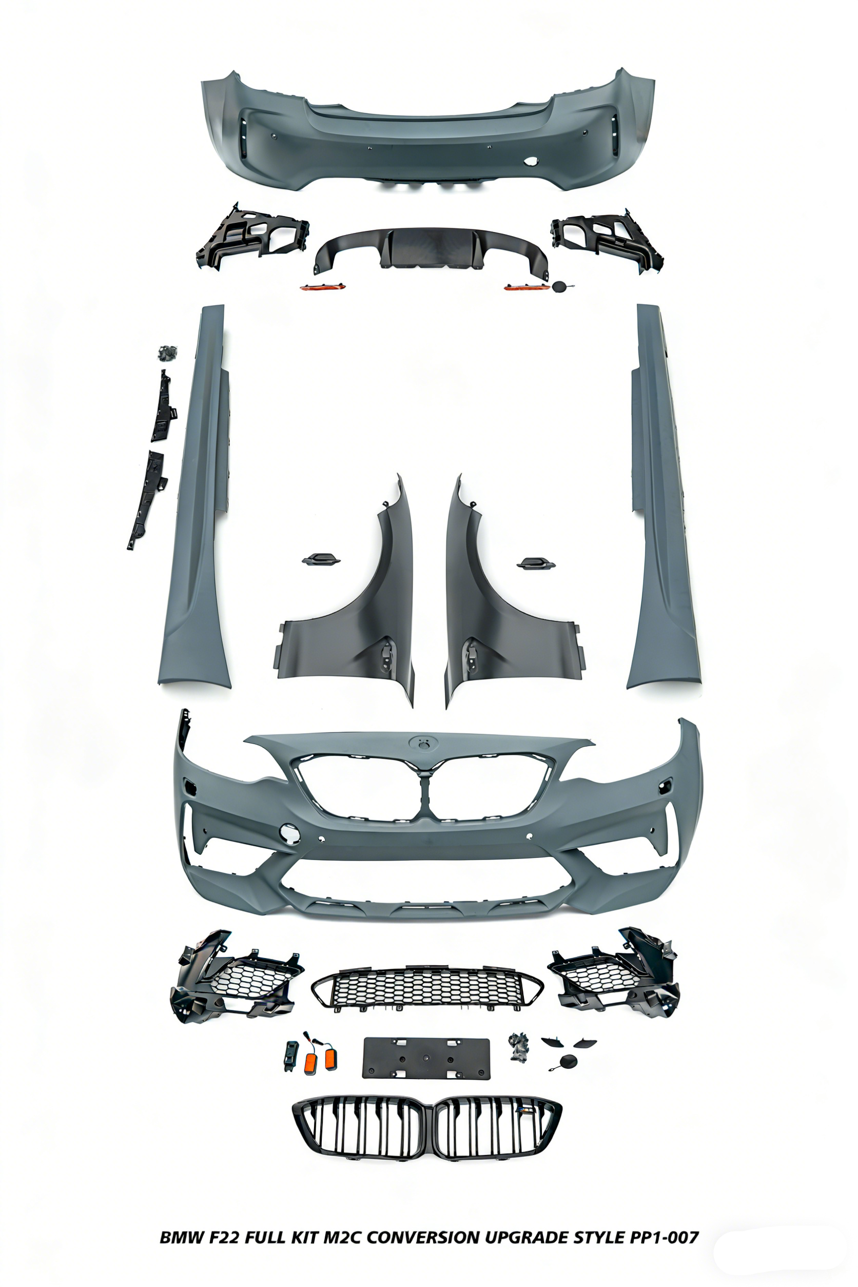 BMW 2 Series M240i M235i 230i 228i F22 2014 2015 2016 2017 2018 2019 2020 2021 with Aftermarket Parts - M2C Conversion Upgrade Style Full kit Package PP Polypropylene/Metal from DuPont Tech
