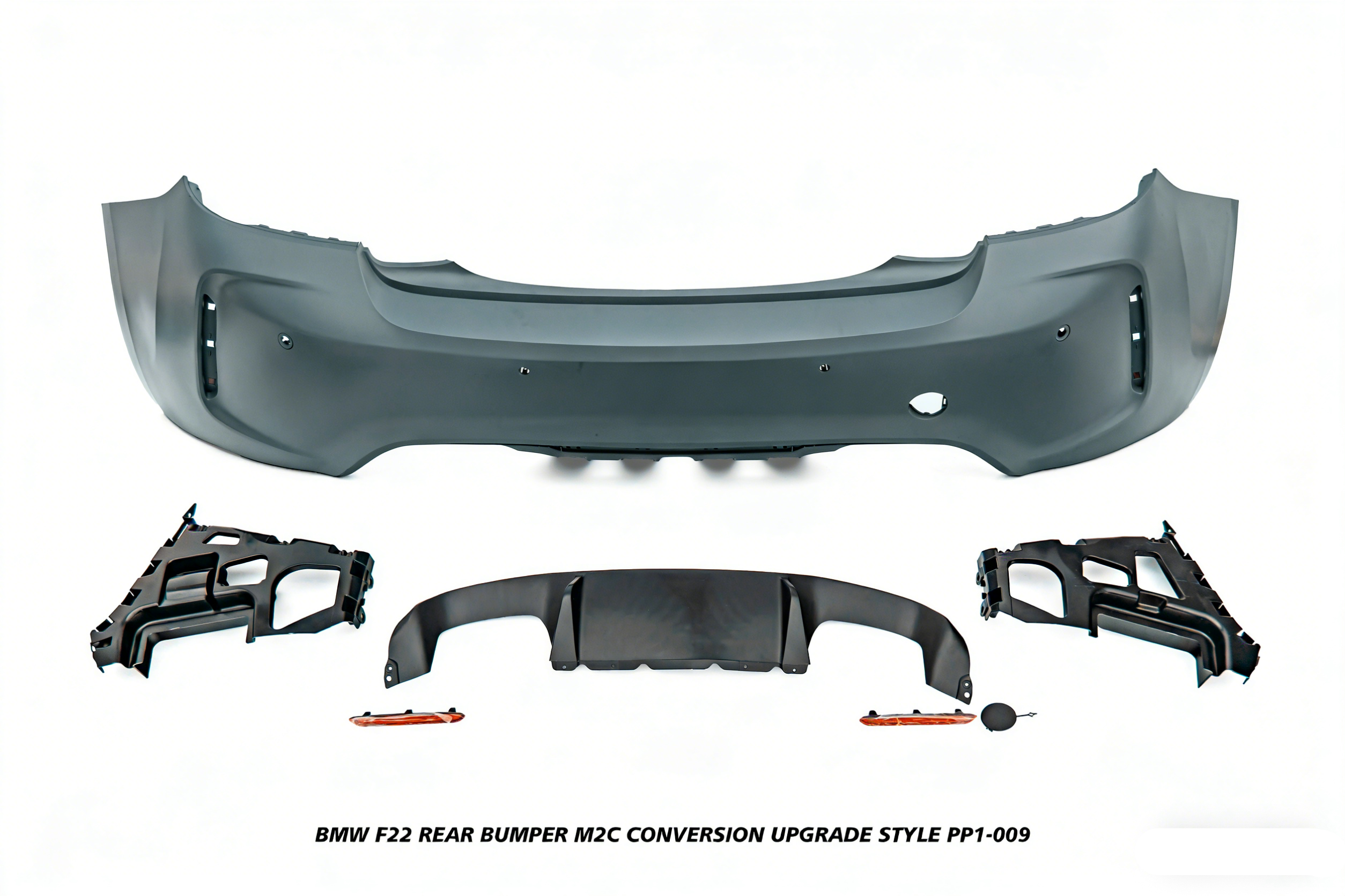BMW 2 Series M240i M235i 230i 228i F22 2014 2015 2016 2017 2018 2019 2020 2021 with Aftermarket Parts - M2C Conversion Upgrade Style Rear Bumper PP Polypropylene from DuPont Tech
