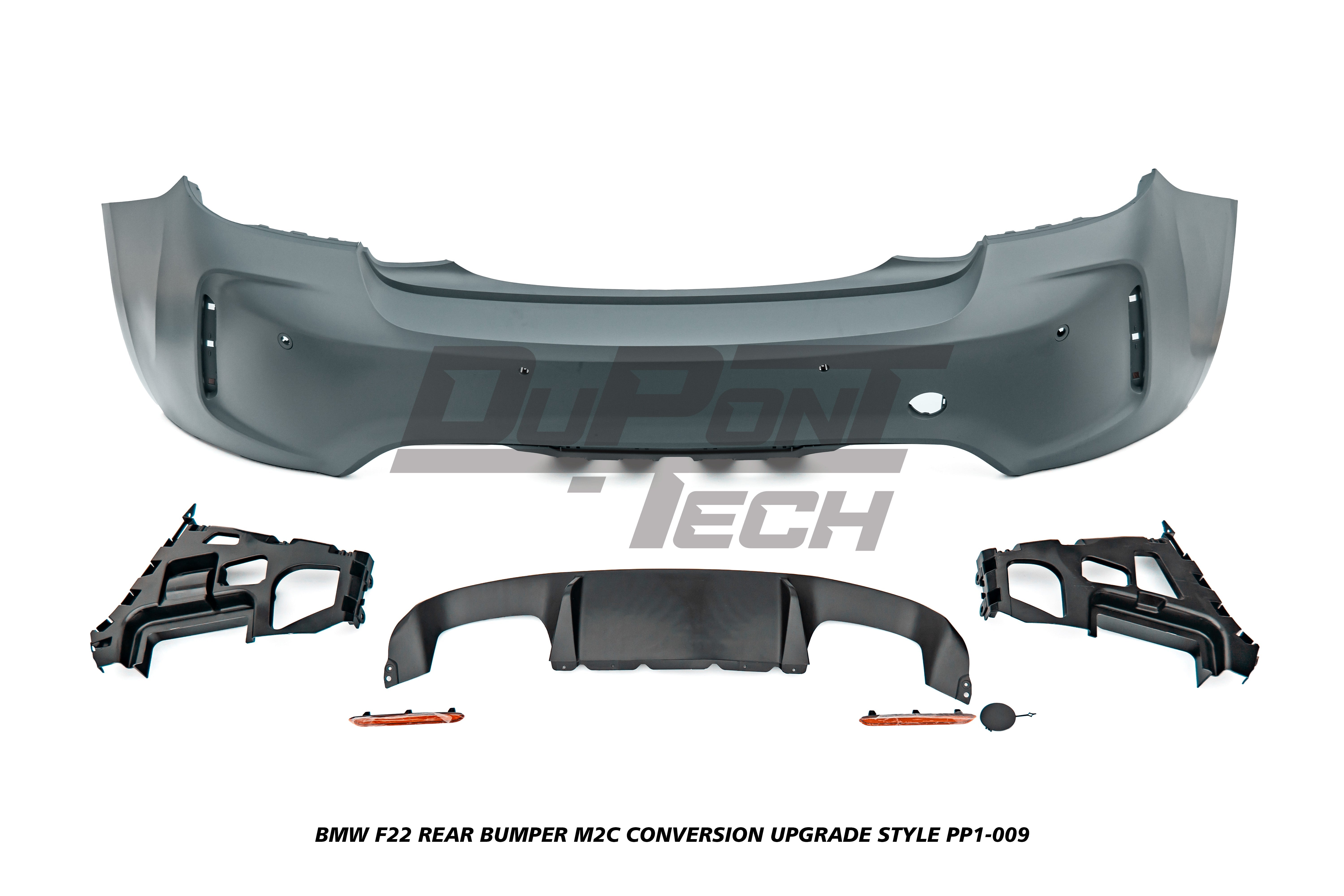 BMW 2 Series M240i M235i 230i 228i F22 2014 2015 2016 2017 2018 2019 2020 2021 with Aftermarket Parts - M2C Conversion Upgrade Style Rear Bumper PP Polypropylene from DuPont Tech
