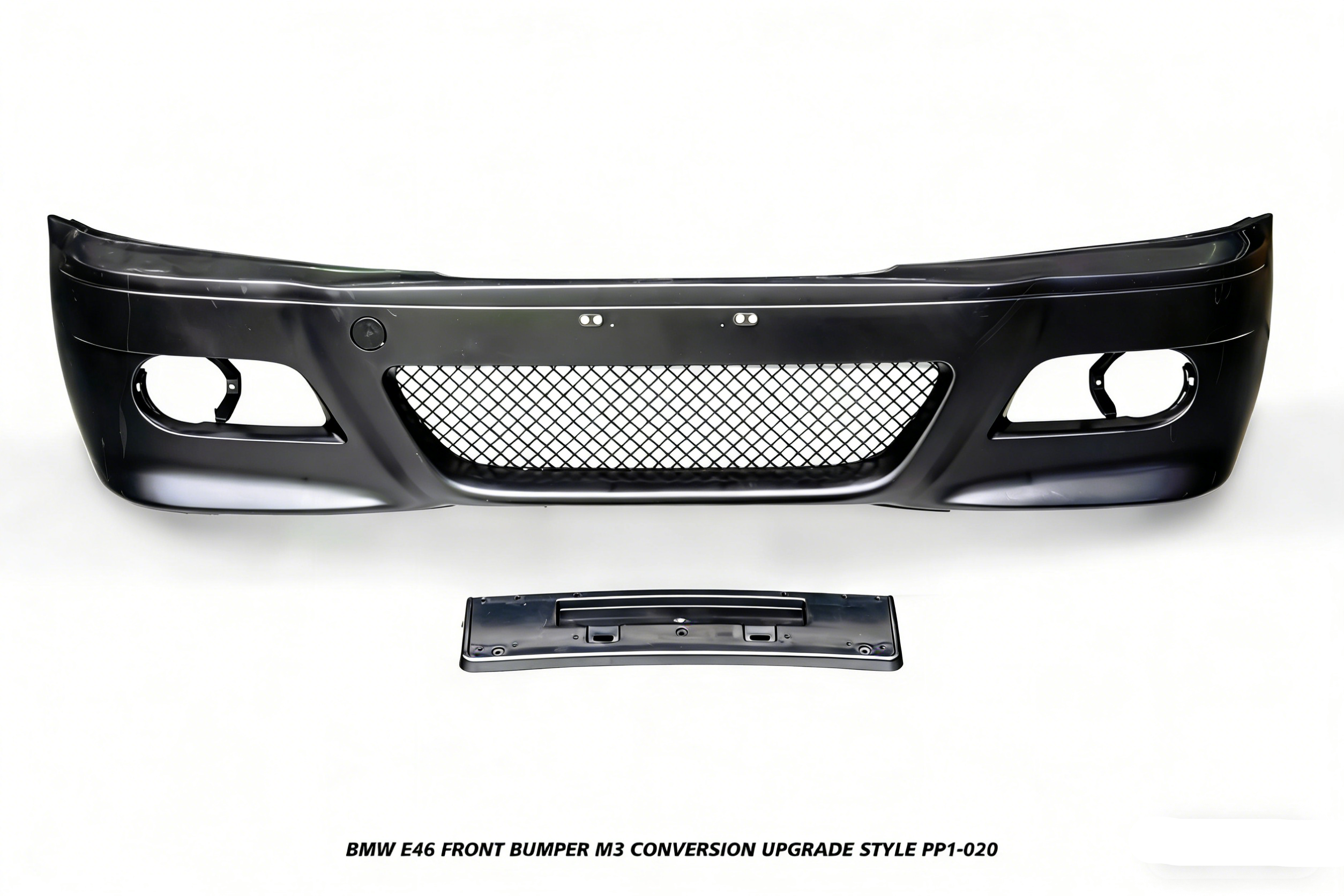 BMW 3 Series 330ci 325ci 320ci E46 1999 2000 2001 2002 2003 2004 2005 with Aftermarket Parts - M3 Conversion Upgrade Style Front Bumper & Fog Light PP Polypropylene from DuPont Tech
