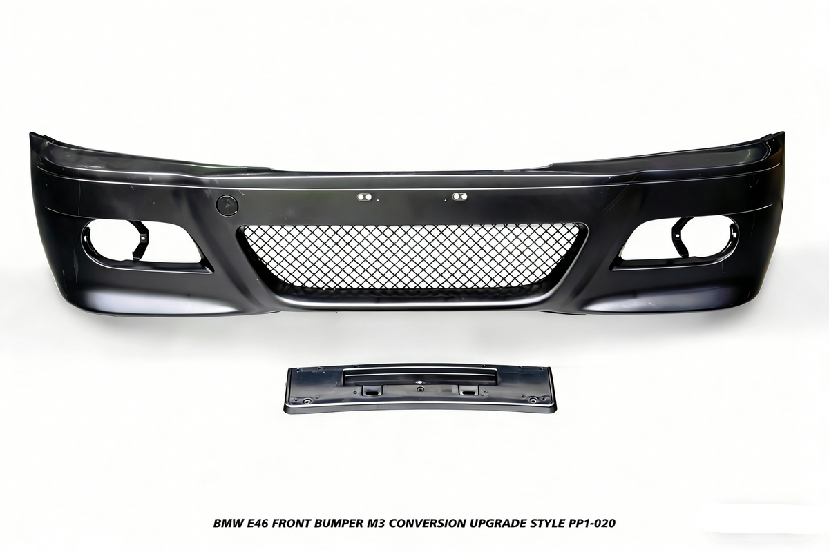 BMW 3 Series 330ci 325ci 320ci E46 1999 2000 2001 2002 2003 2004 2005 with Aftermarket Parts - M3 Conversion Upgrade Style Front Bumper & Fog Light PP Polypropylene from DuPont Tech
