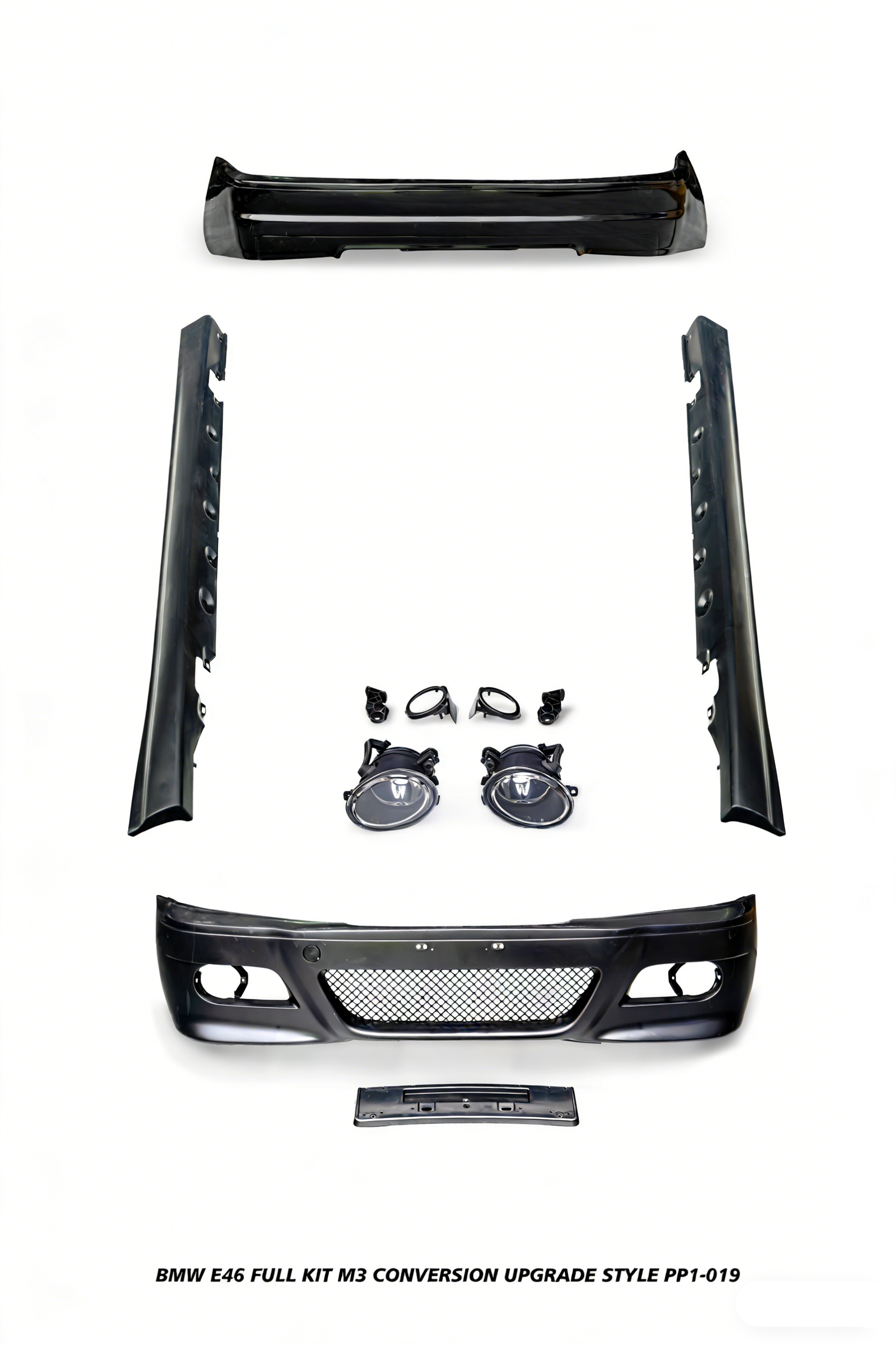 BMW 3 Series 330ci 325ci 320ci E46 1999 2000 2001 2002 2003 2004 2005 with Aftermarket Parts - M3 Conversion Upgrade Style Full kit PP Polypropylene from DuPont Tech
