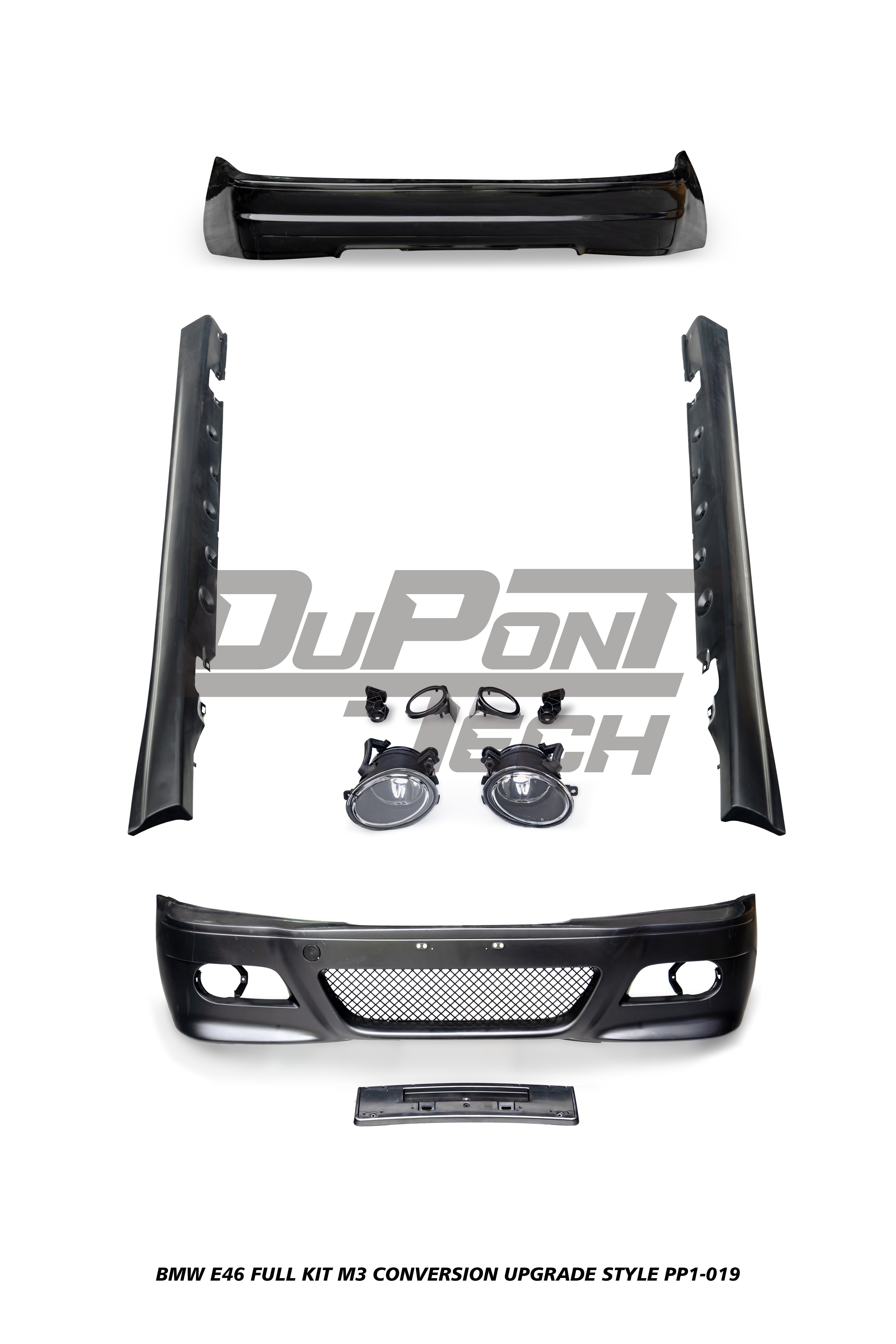 BMW 3 Series 330ci 325ci 320ci E46 1999 2000 2001 2002 2003 2004 2005 with Aftermarket Parts - M3 Conversion Upgrade Style Full kit PP Polypropylene from DuPont Tech
