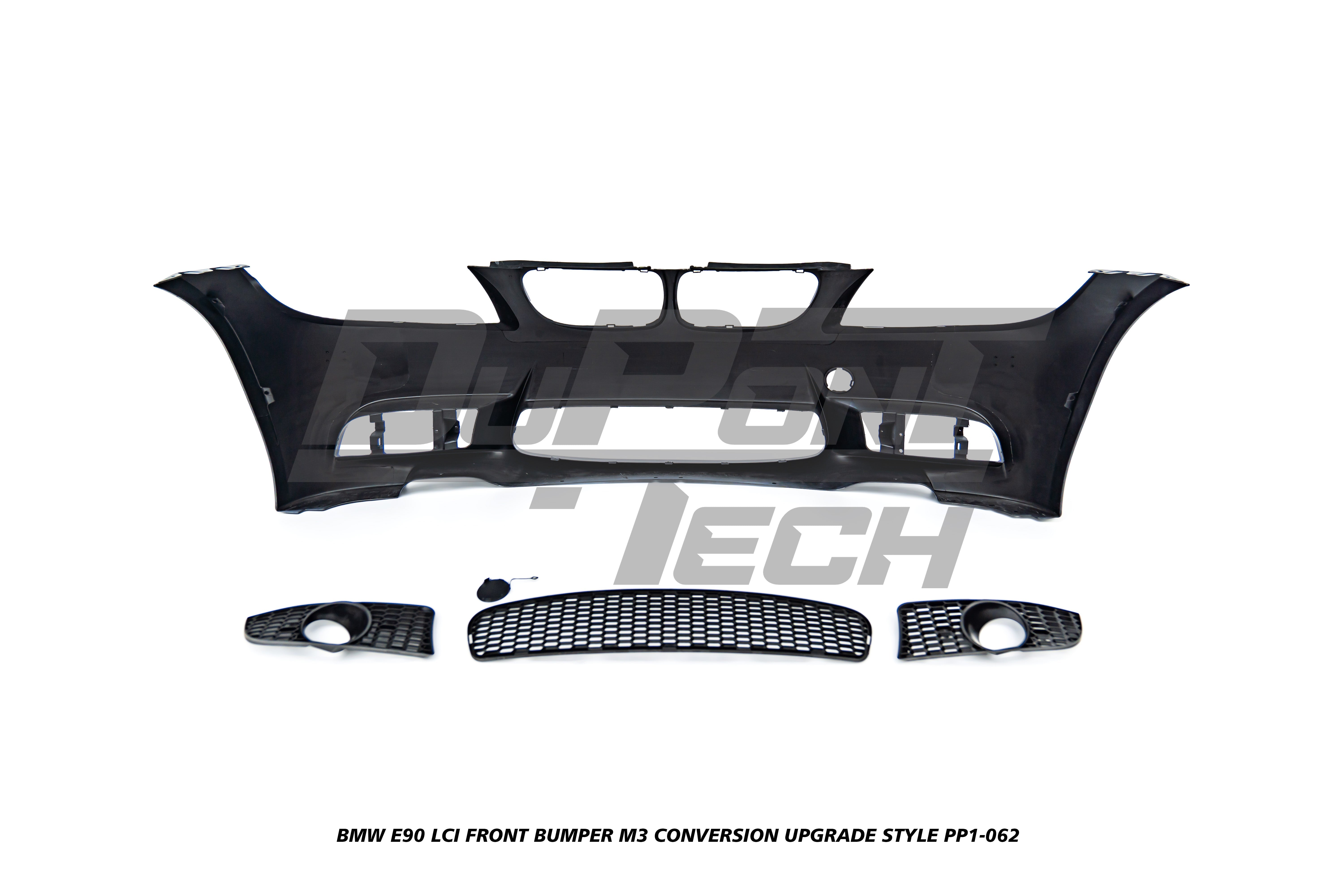 BMW 3 Series E90 LCI 2009 2010 2011 with Aftermarket Parts - M3 Conversion Upgrade Style Front Bumper & Fog Light PP Polypropylene from DuPont Tech
