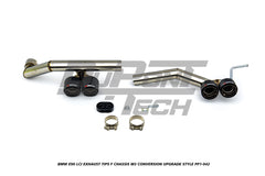 BMW 3 Series E90 LCI 2009 2010 2011 with Aftermarket Parts - F Chassis M3 Conversion Upgrade Style Exhaust Tips Stainless Steel from DuPont Tech
