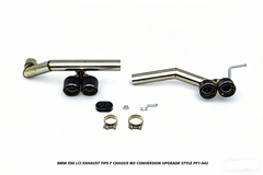 BMW 3 Series E90 LCI 2009 2010 2011 with Aftermarket Parts - F Chassis M3 Conversion Upgrade Style Exhaust Tips Stainless Steel from DuPont Tech
