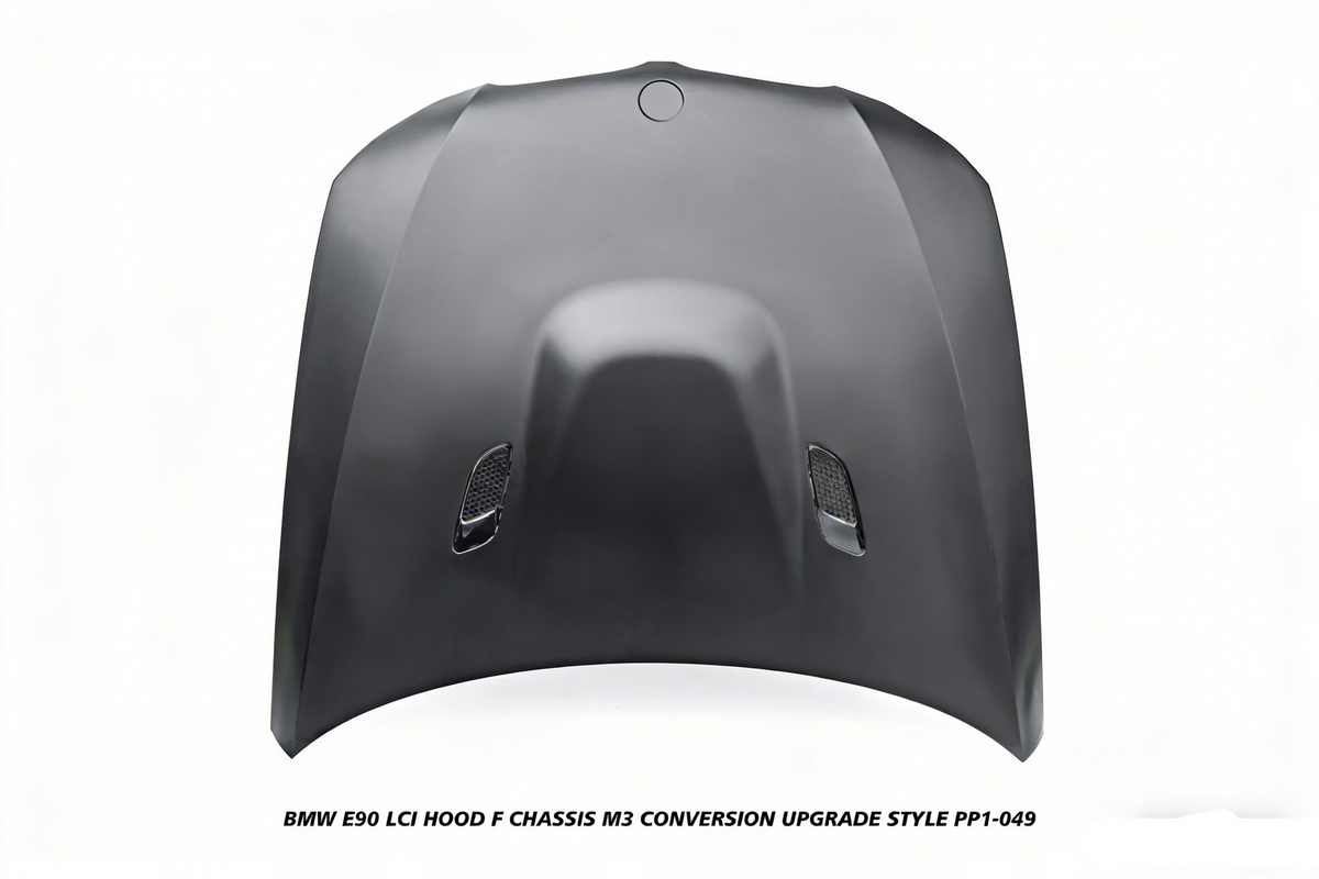 BMW 3 Series E90 LCI 2009 2010 2011 with Aftermarket Parts - F Chassis M3 Conversion Upgrade Style Hood Metal from DuPont Tech
