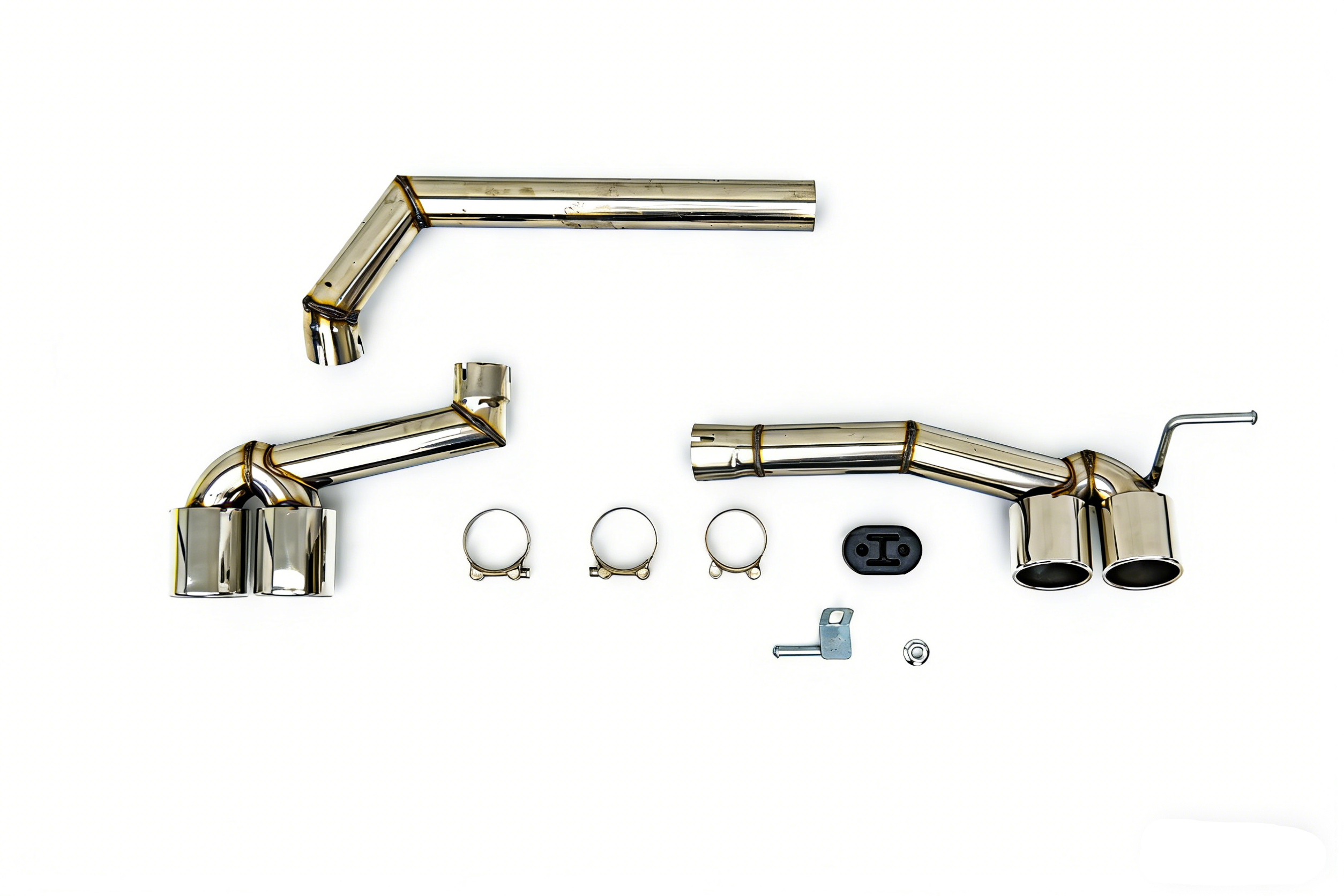BMW 3 Series E90 Pre-LCI 2006 2007 2008 with Aftermarket Parts - F Chassis M3 Conversion Upgrade Style Exhaust Tips Stainless Steel from DuPont Tech
