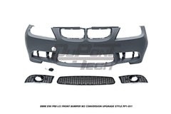 BMW 3 Series E90 Pre-LCI 2006 2007 2008 with Aftermarket Parts - M3 Conversion Upgrade Style Front Bumper and Grill & Fog Light PP Polypropylene/ABS from DuPont Tech
