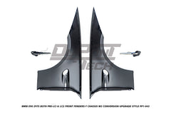 BMW 3 Series E90 (Fits Both Pre-LCI & LCI) 2006 2007 2008 2009 2010 2011 with Aftermarket Parts - F Chassis M3 Conversion Upgrade Style Front Fenders Metal from DuPont Tech
