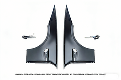 BMW 3 Series E90 (Fits Both Pre-LCI & LCI) 2006 2007 2008 2009 2010 2011 with Aftermarket Parts - F Chassis M3 Conversion Upgrade Style Front Fenders Metal from DuPont Tech
