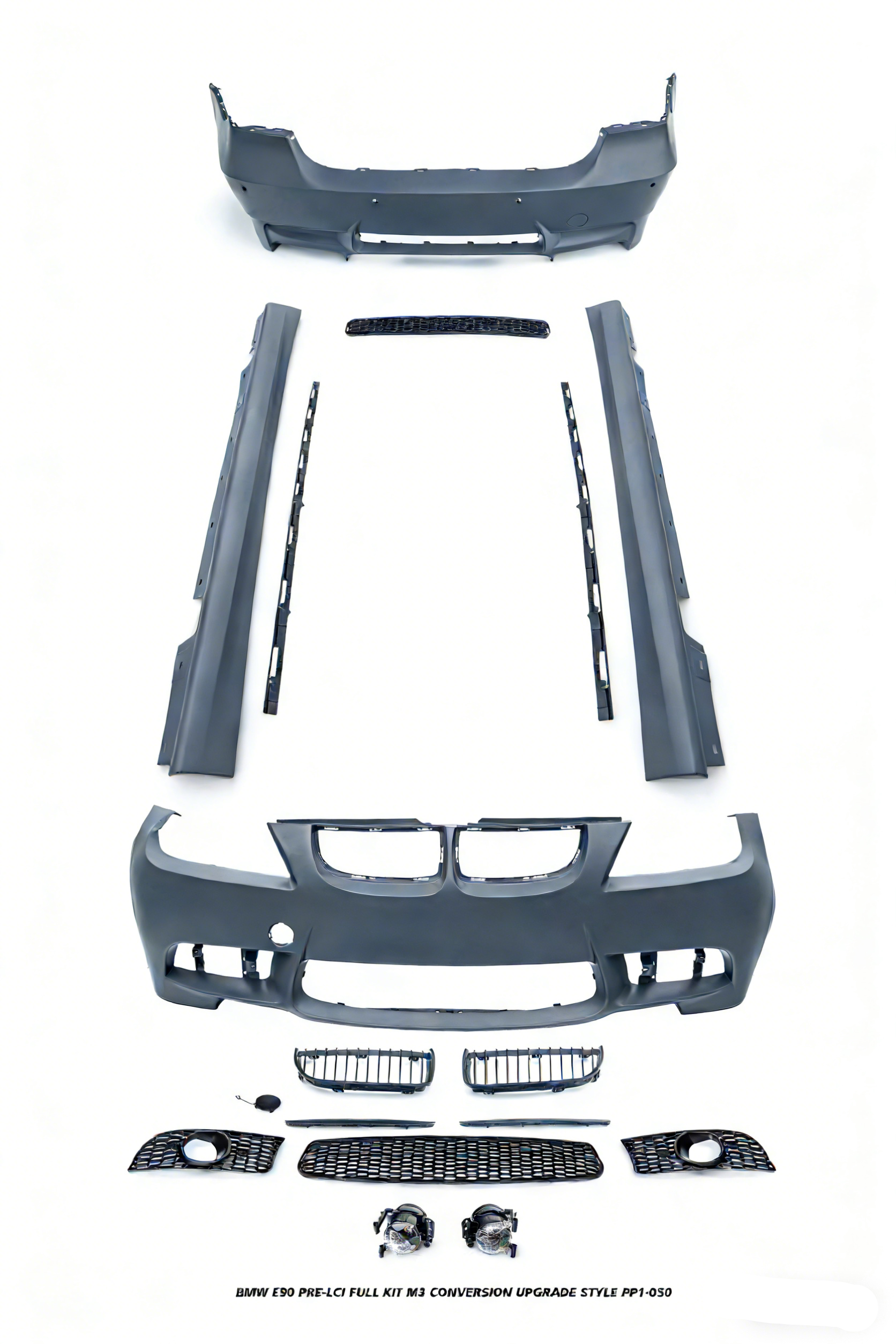 BMW 3 Series E90 Pre-LCI 2006 2007 2008 with Aftermarket Parts - M3 Conversion Upgrade Style Full kit PP Polypropylene from DuPont Tech
