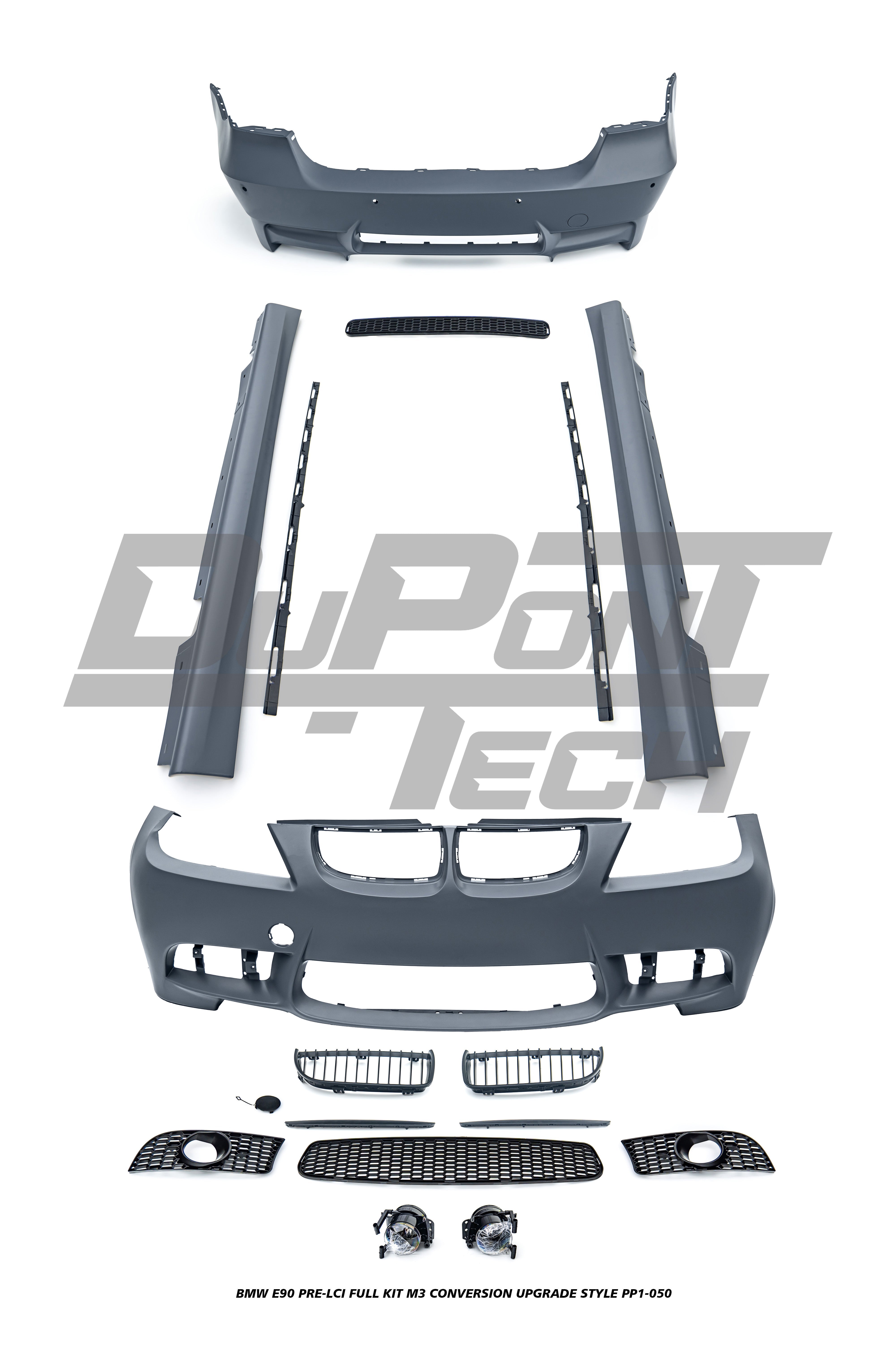 BMW 3 Series E90 Pre-LCI 2006 2007 2008 with Aftermarket Parts - M3 Conversion Upgrade Style Full kit PP Polypropylene from DuPont Tech
