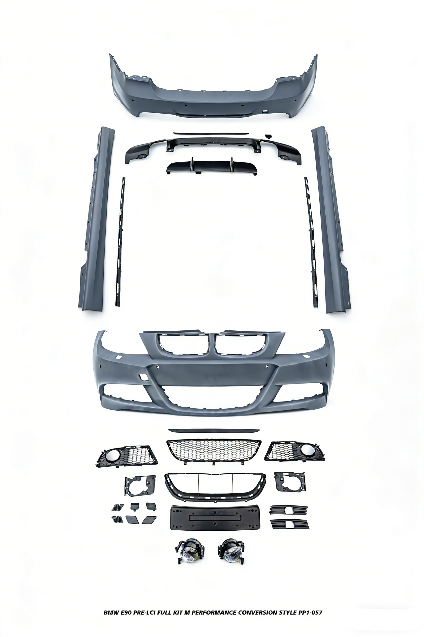 BMW 3 Series E90 Pre-LCI 2006 2007 2008 with Aftermarket Parts - M Performance Conversion Style Full kit PP Polypropylene from DuPont Tech
