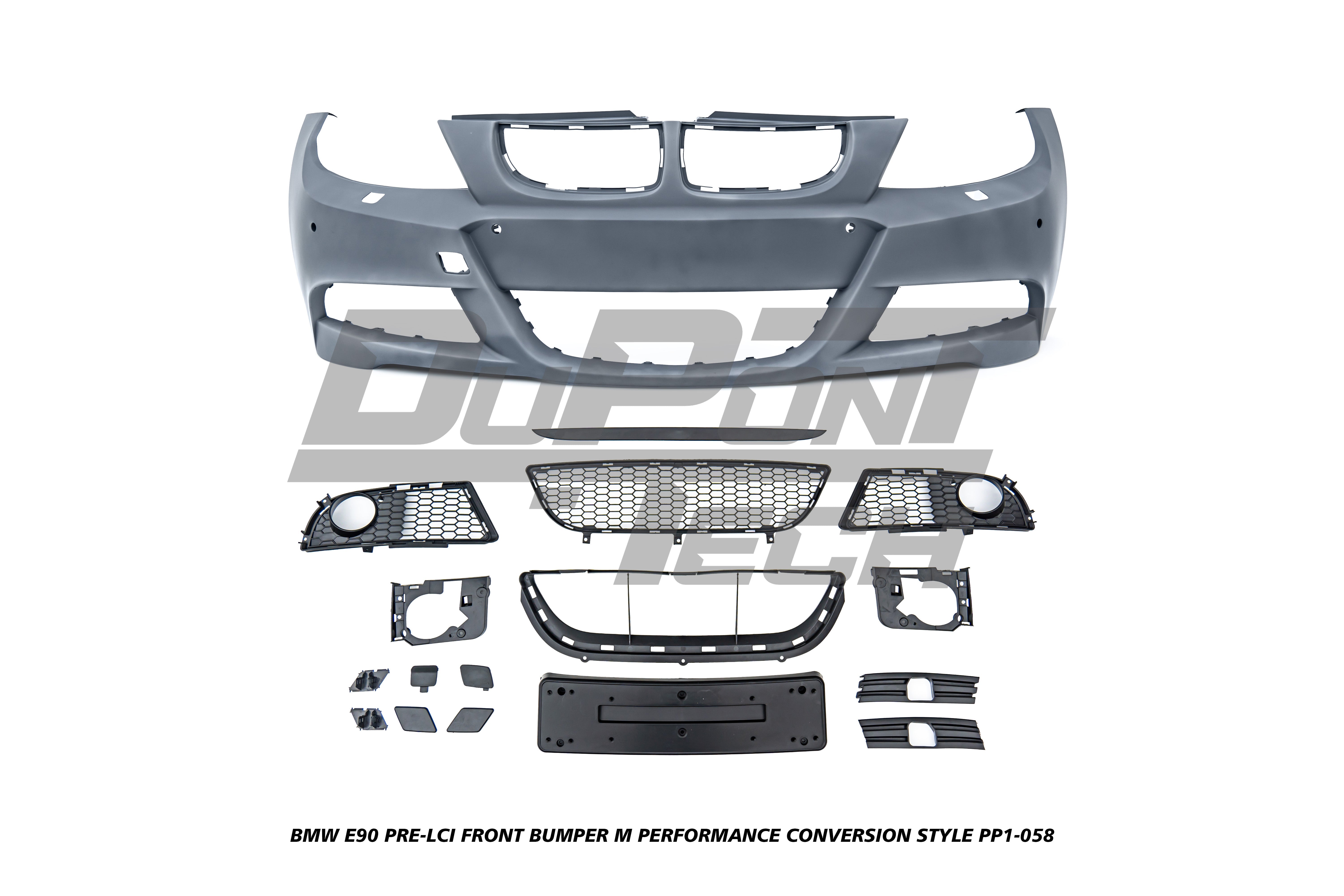 BMW 3 Series E90 Pre-LCI 2006 2007 2008 with Aftermarket Parts - M Performance Conversion Style Full kit PP Polypropylene from DuPont Tech
