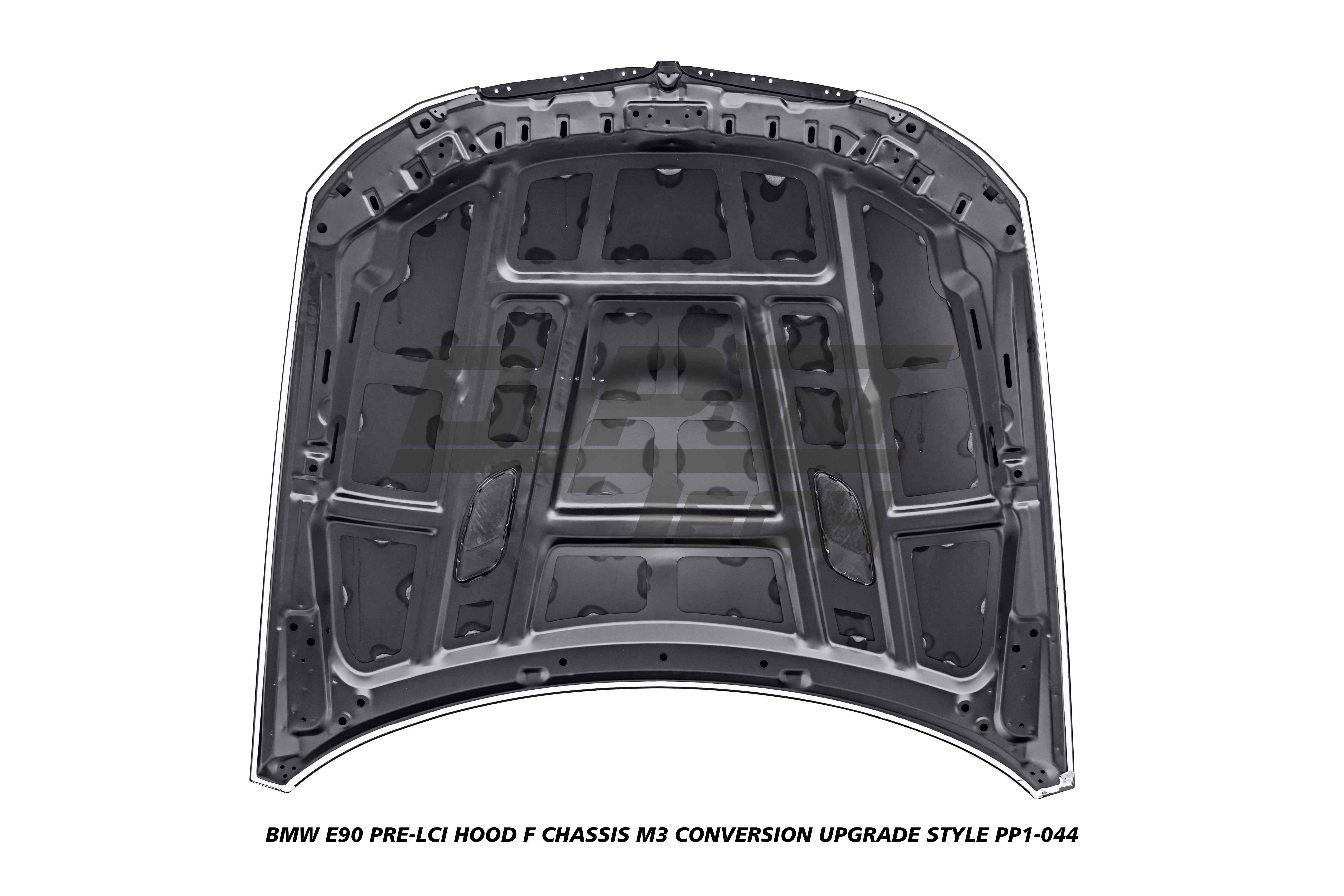 BMW 3 Series E90 Pre-LCI 2006 2007 2008 with Aftermarket Parts - F Chassis M3 Conversion Upgrade Style Hood Metal from DuPont Tech
