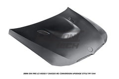 BMW 3 Series E90 Pre-LCI 2006 2007 2008 with Aftermarket Parts - F Chassis M3 Conversion Upgrade Style Hood Metal from DuPont Tech
