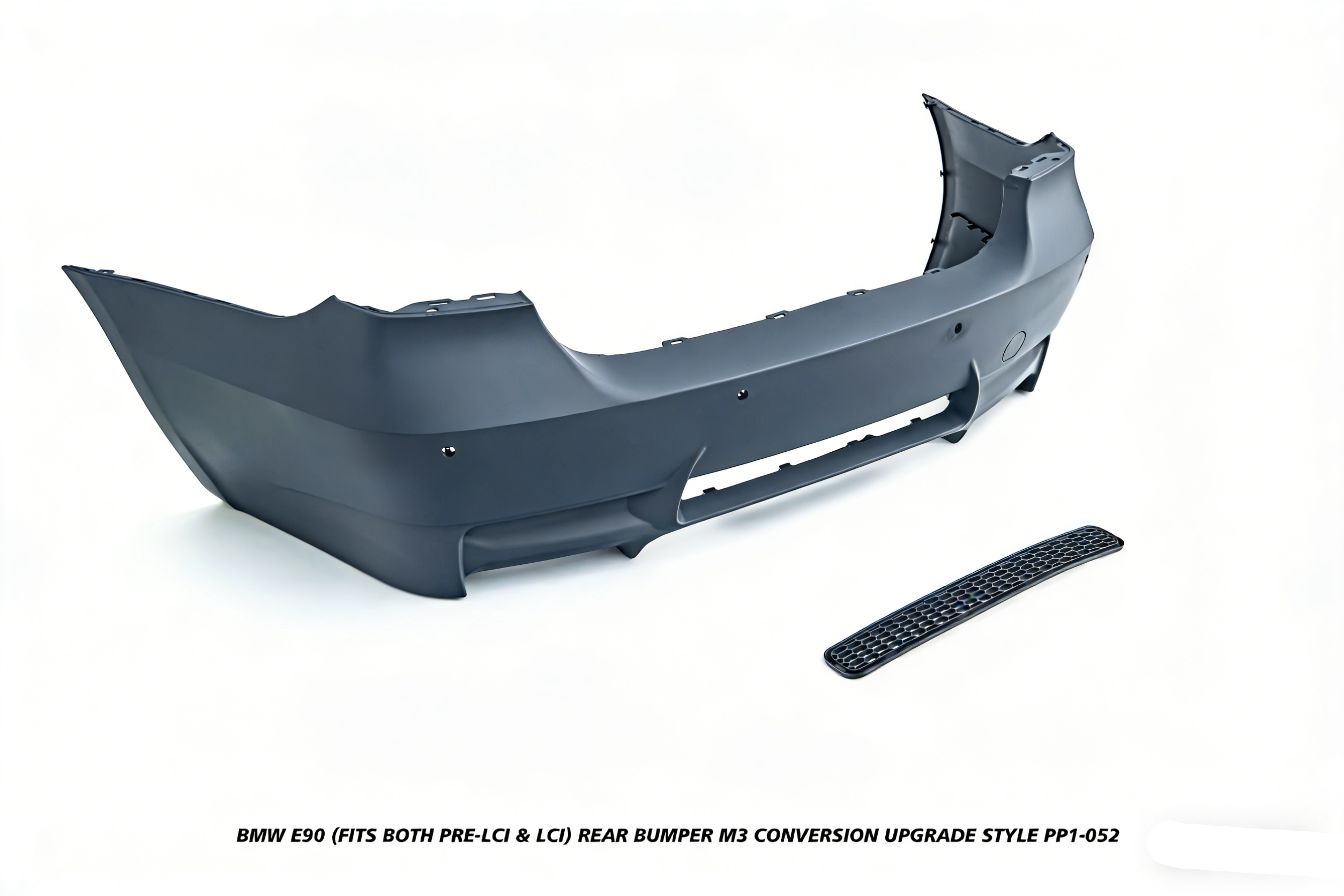 BMW 3 Series E90 (Fits Both Pre-LCI & LCI) 2006 2007 2008 2009 2010 2011 with Aftermarket Parts - M3 Conversion Upgrade Style Rear Bumper PP Polypropylene from DuPont Tech
