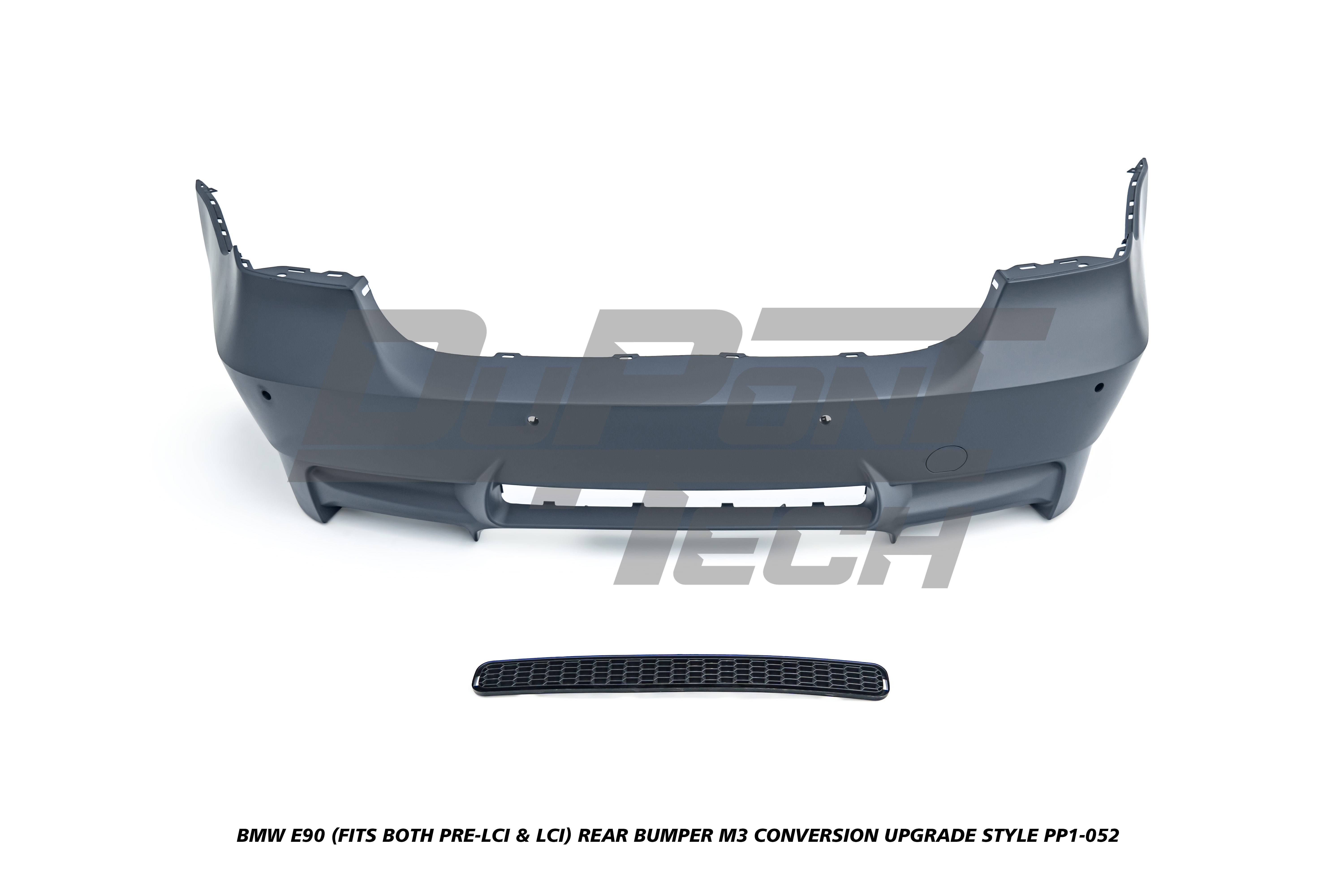 BMW 3 Series E90 (Fits Both Pre-LCI & LCI) 2006 2007 2008 2009 2010 2011 with Aftermarket Parts - M3 Conversion Upgrade Style Rear Bumper PP Polypropylene from DuPont Tech
