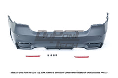 BMW 3 Series E90 (Fits Both Pre-LCI & LCI) 2006 2007 2008 2009 2010 2011 with Aftermarket Parts - F Chassis M3 Conversion Upgrade Style Rear Bumper & Diffuser PP Polypropylene from DuPont Tech
