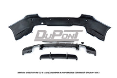 BMW 3 Series E90 (Fits Both Pre-LCI & LCI) 2006 2007 2008 2009 2010 2011 with Aftermarket Parts - M Performance Conversion Style Rear Bumper & Diffuser PP Polypropylene from DuPont Tech
