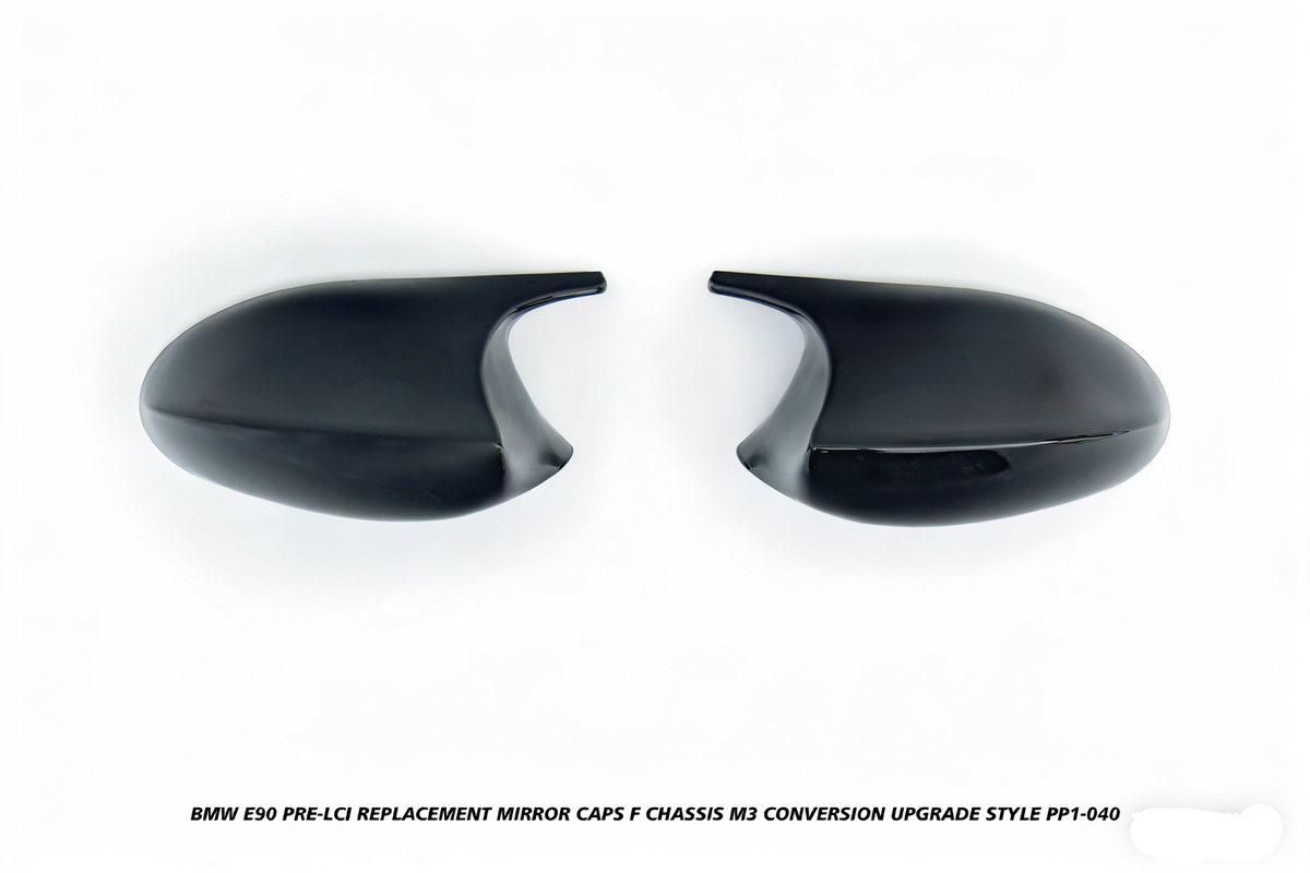 BMW 3 Series E90 Pre-LCI (Left Hand Drive Only) 2006 2007 2008 with Aftermarket Parts - F Chassis M3 Conversion Upgrade Style Replacement Mirror Caps ABS from DuPont Tech
