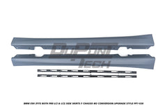 BMW 3 Series E90 (Fits Both Pre-LCI & LCI) 2006 2007 2008 2009 2010 2011 with Aftermarket Parts - F Chassis M3 Conversion Upgrade Style Side Skirts PP Polypropylene from DuPont Tech
