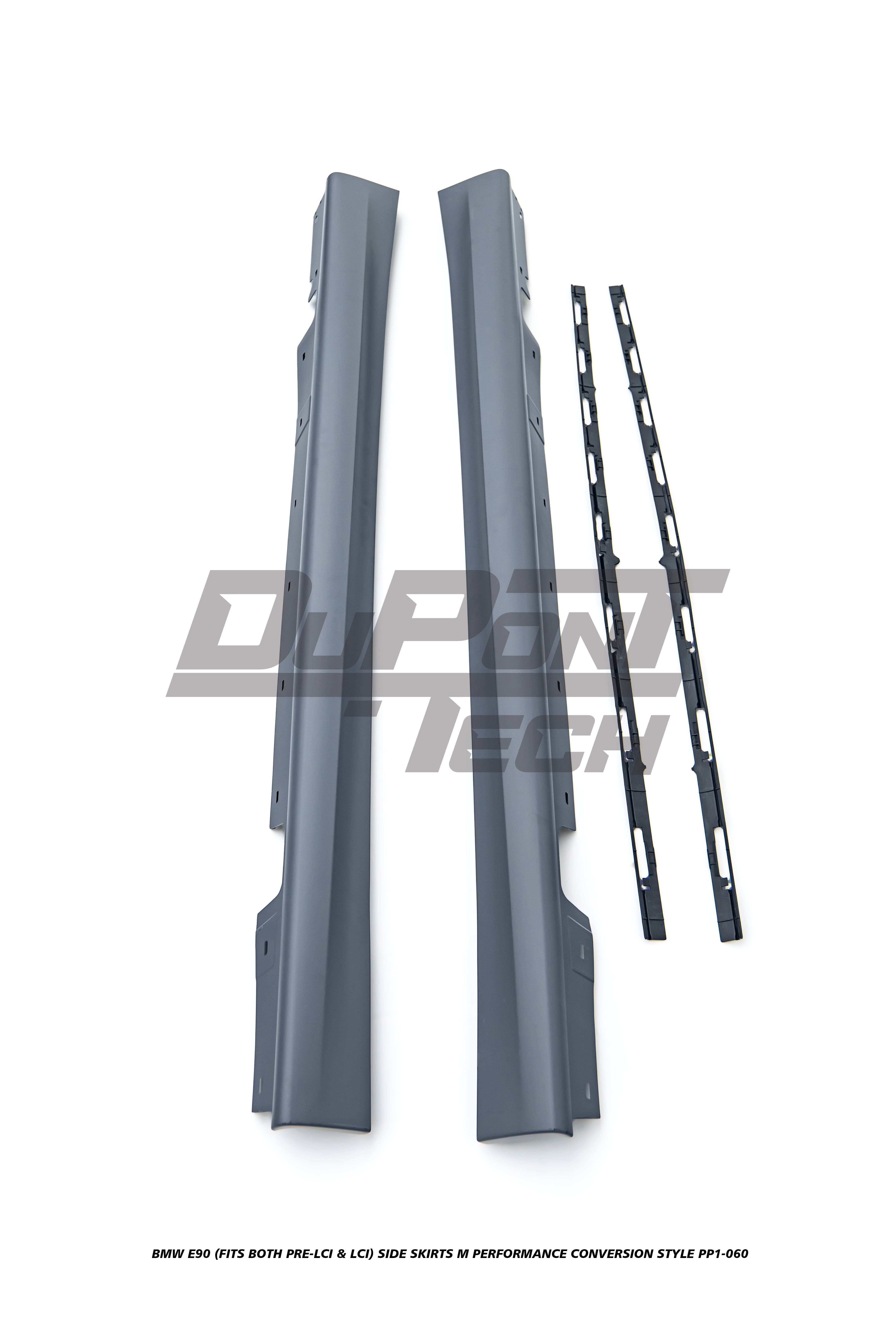 BMW 3 Series E90 (Fits Both Pre-LCI & LCI) 2006 2007 2008 2009 2010 2011 with Aftermarket Parts - M Performance Conversion Style Side Skirts PP from DuPont Tech
