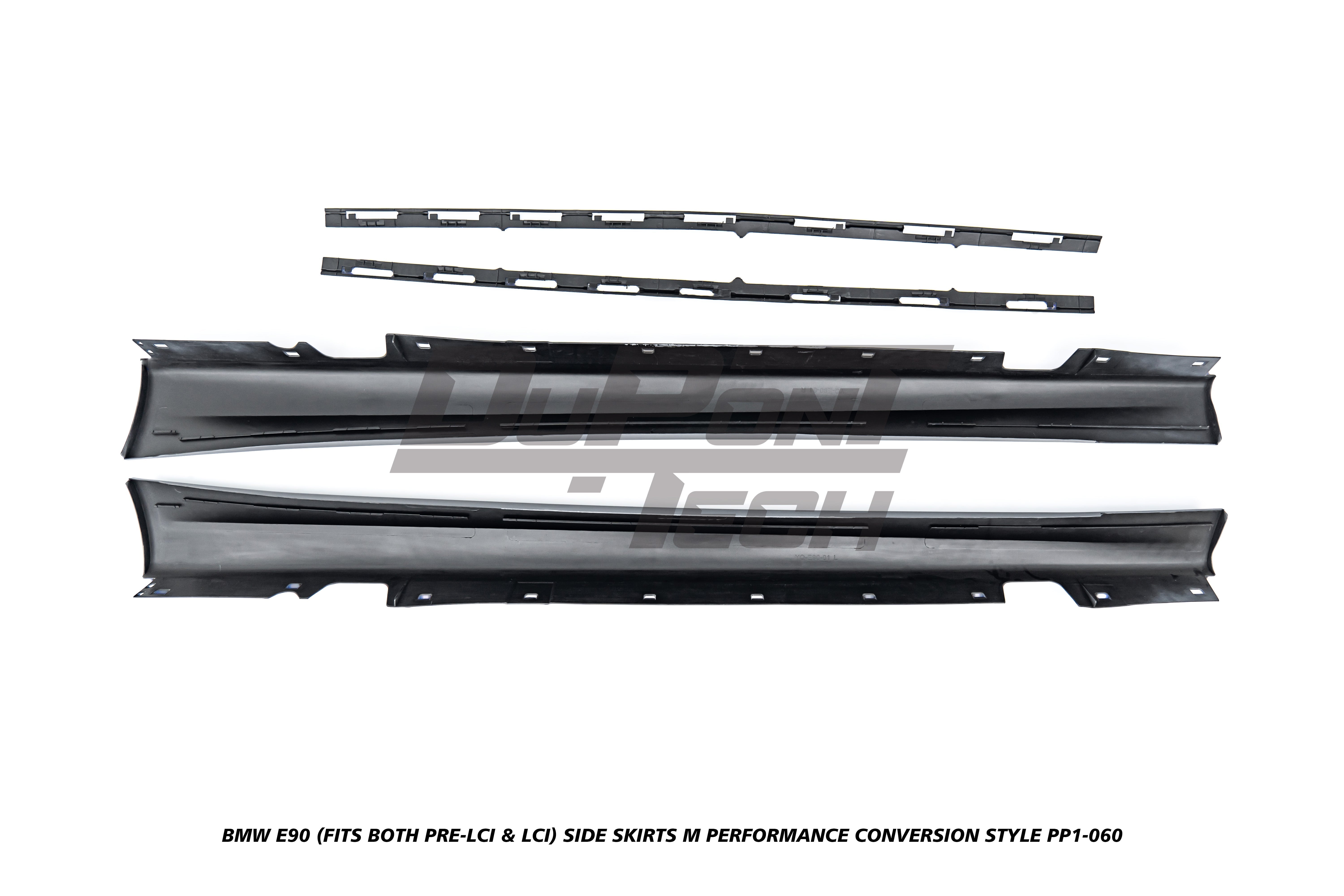 BMW 3 Series E90 (Fits Both Pre-LCI & LCI) 2006 2007 2008 2009 2010 2011 with Aftermarket Parts - M Performance Conversion Style Side Skirts PP from DuPont Tech
