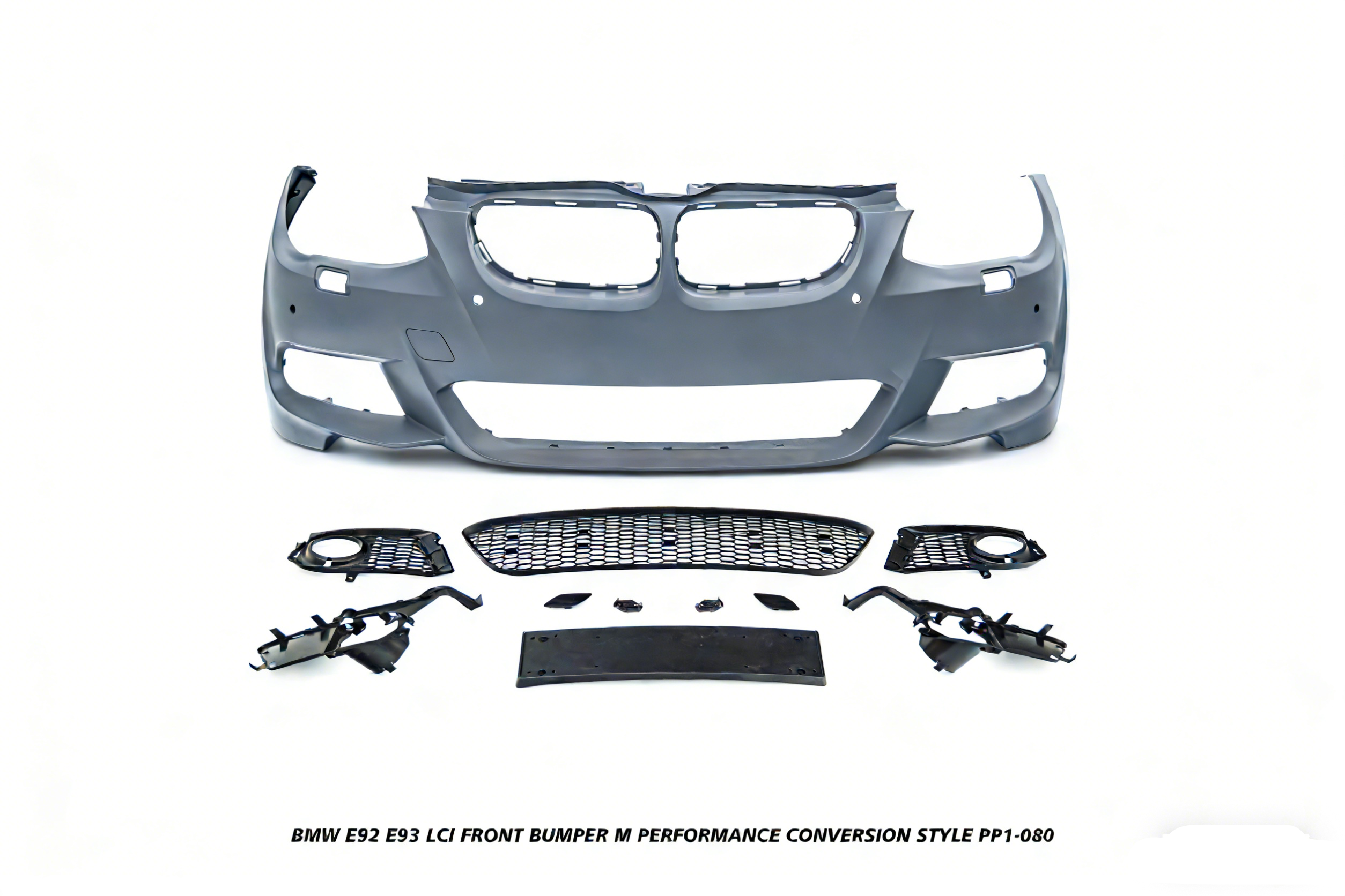 BMW 3 Series E92 E93 LCI 2010 2011 2012 2013 with Aftermarket Parts - M Performance Conversion Style Front Bumper & Fog Light PP Polypropylene from DuPont Tech
