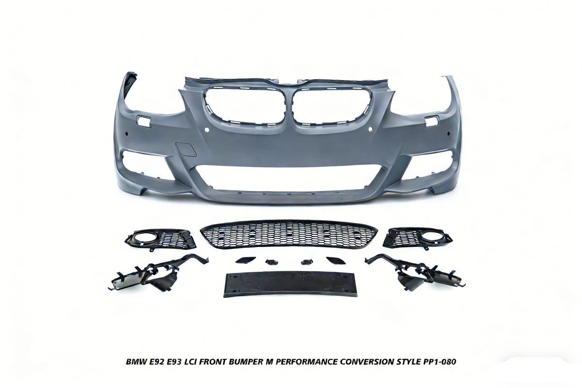 BMW 3 Series E92 E93 LCI 2010 2011 2012 2013 with Aftermarket Parts - M Performance Conversion Style Front Bumper & Fog Light PP Polypropylene from DuPont Tech
