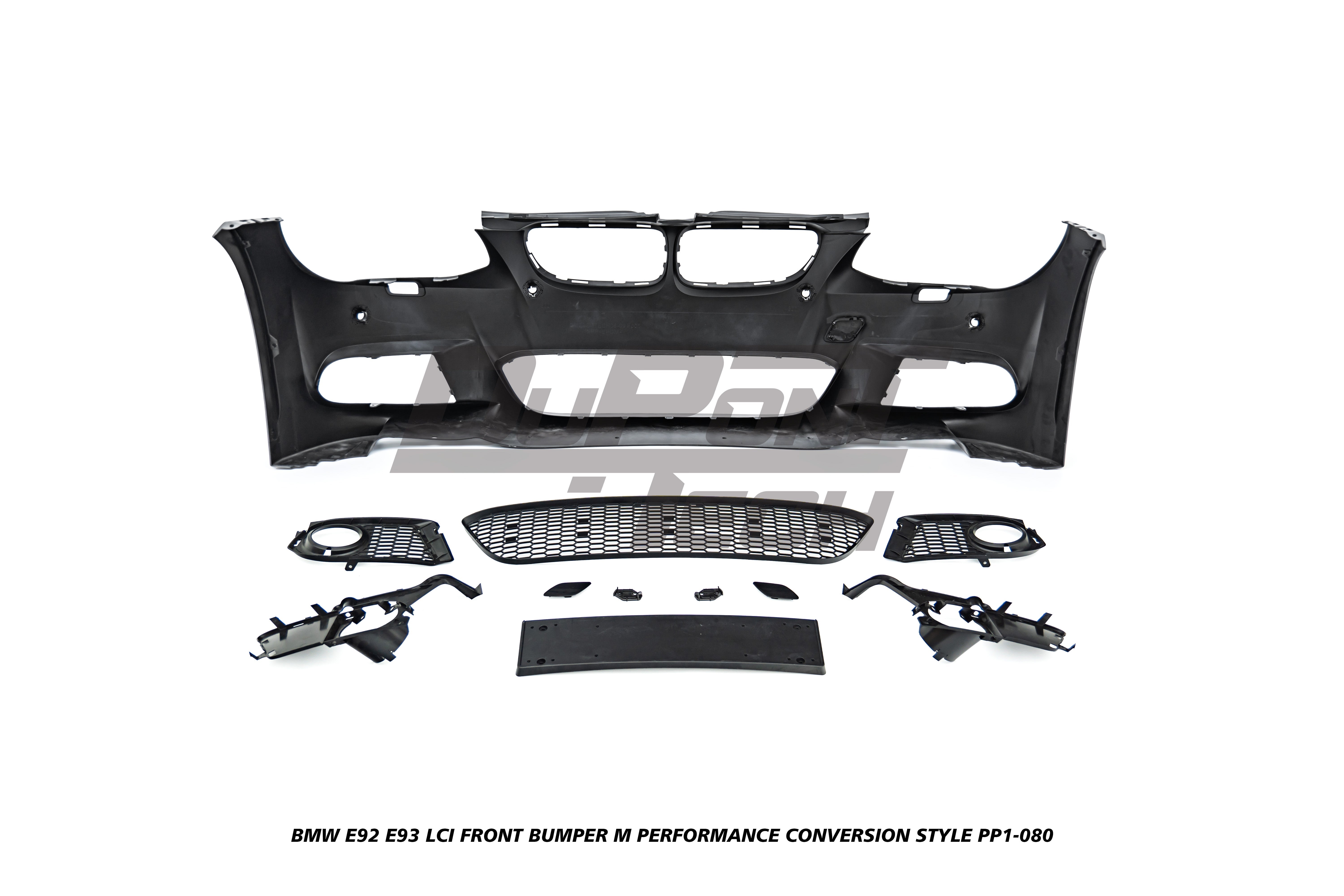 BMW 3 Series E92 E93 LCI 2010 2011 2012 2013 with Aftermarket Parts - M Performance Conversion Style Front Bumper & Fog Light PP Polypropylene from DuPont Tech
