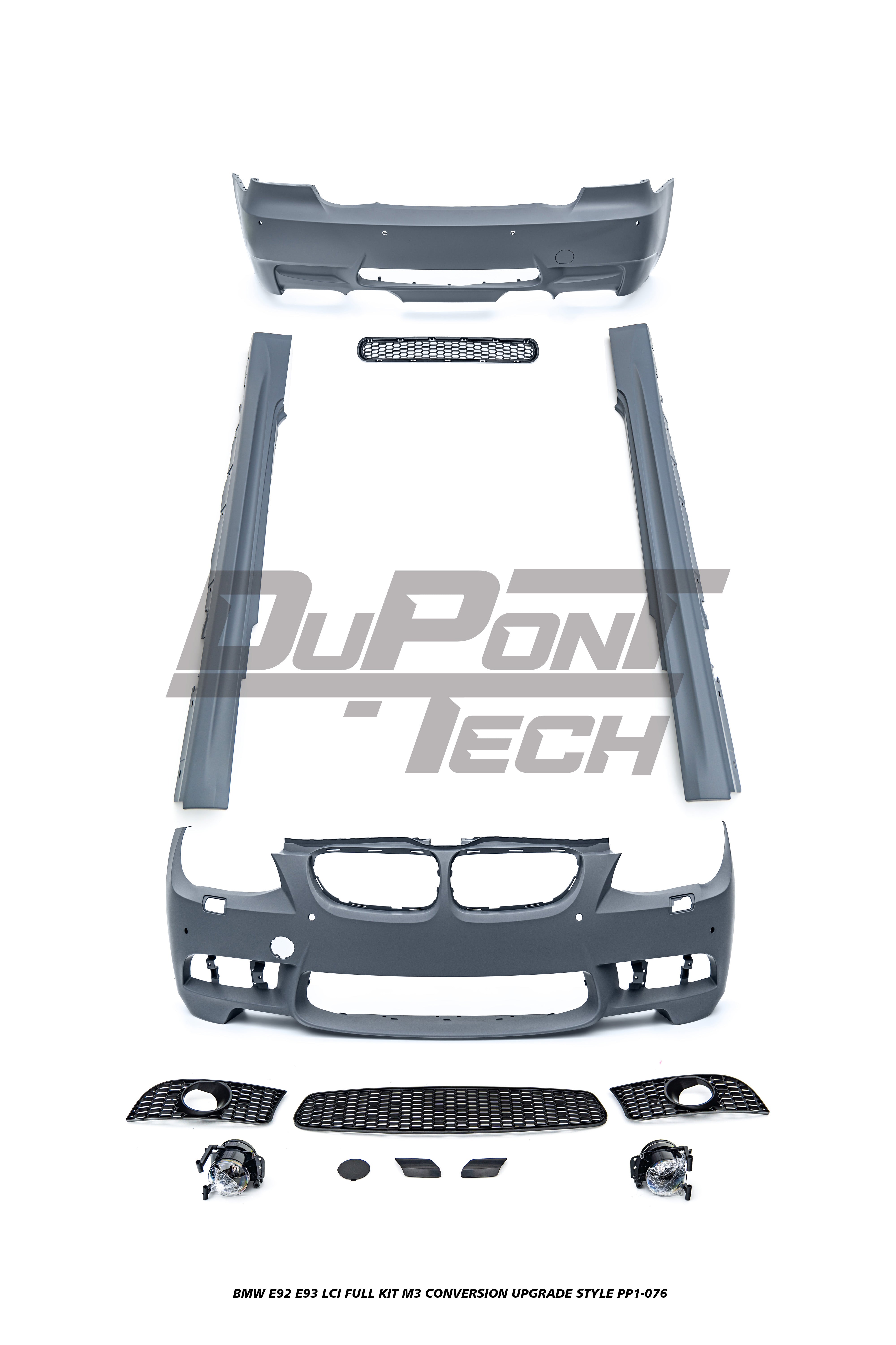 BMW 3 Series E92 E93 LCI 2010 2011 2012 2013 with Aftermarket Parts - M3 Conversion Upgrade Style Full kit PP Polypropylene from DuPont Tech
