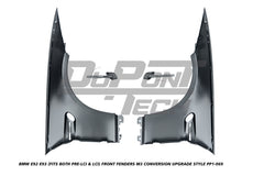 BMW 3 Series E92 E93 (Fits Both Pre-LCI & LCI) 2006 2007 2008 2009 2010 2011 2012 2013 with Aftermarket Parts - M3 Conversion Upgrade Style Front Fenders Metal from DuPont Tech
