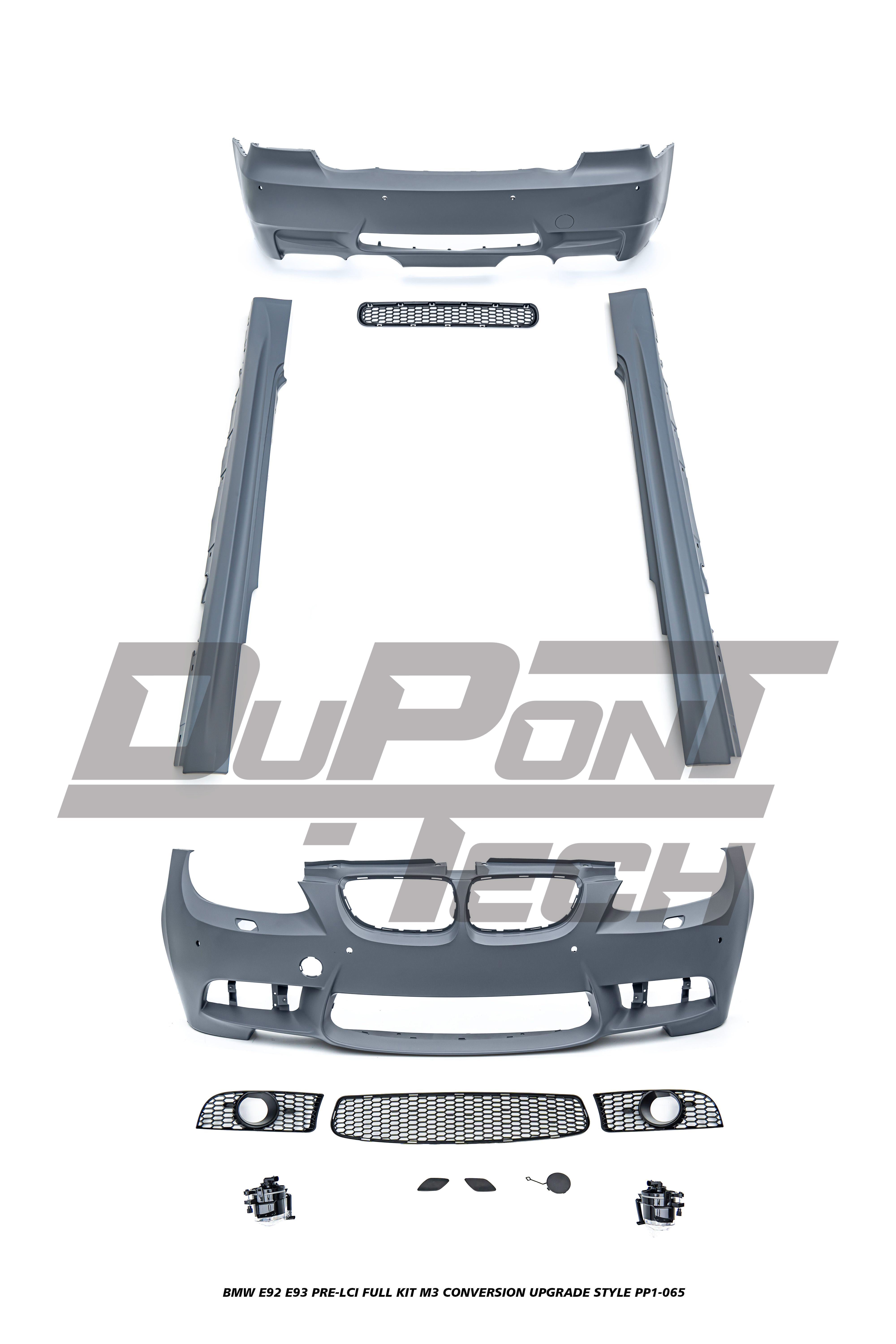 BMW 3 Series E92 E93 Pre-LCI 2006 2007 2008 2009 with Aftermarket Parts - M3 Conversion Upgrade Style Full kit PP Polypropylene from DuPont Tech
