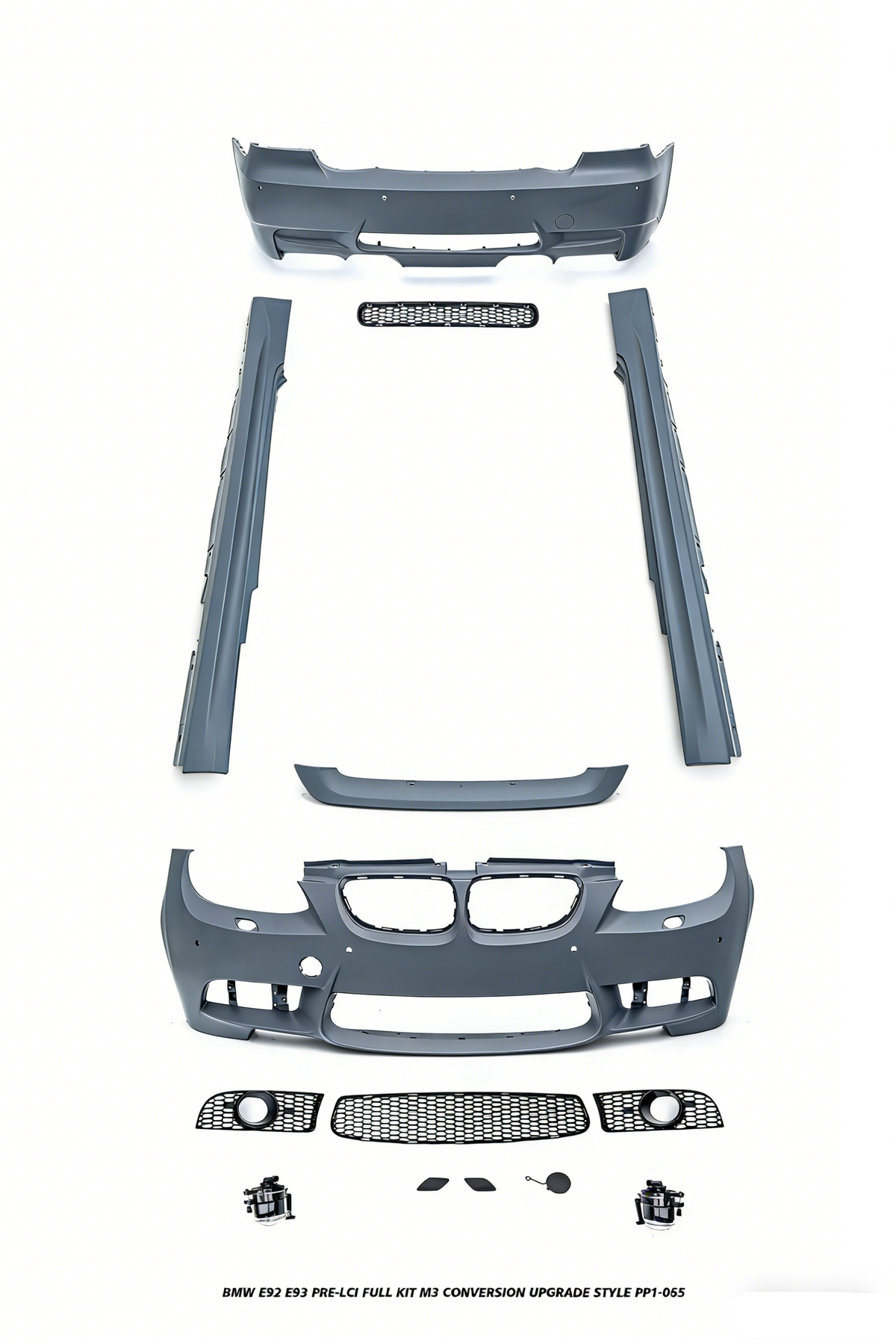 BMW 3 Series E92 E93 Pre-LCI 2006 2007 2008 2009 with Aftermarket Parts - M3 Conversion Upgrade Style Full kit PP Polypropylene from DuPont Tech
