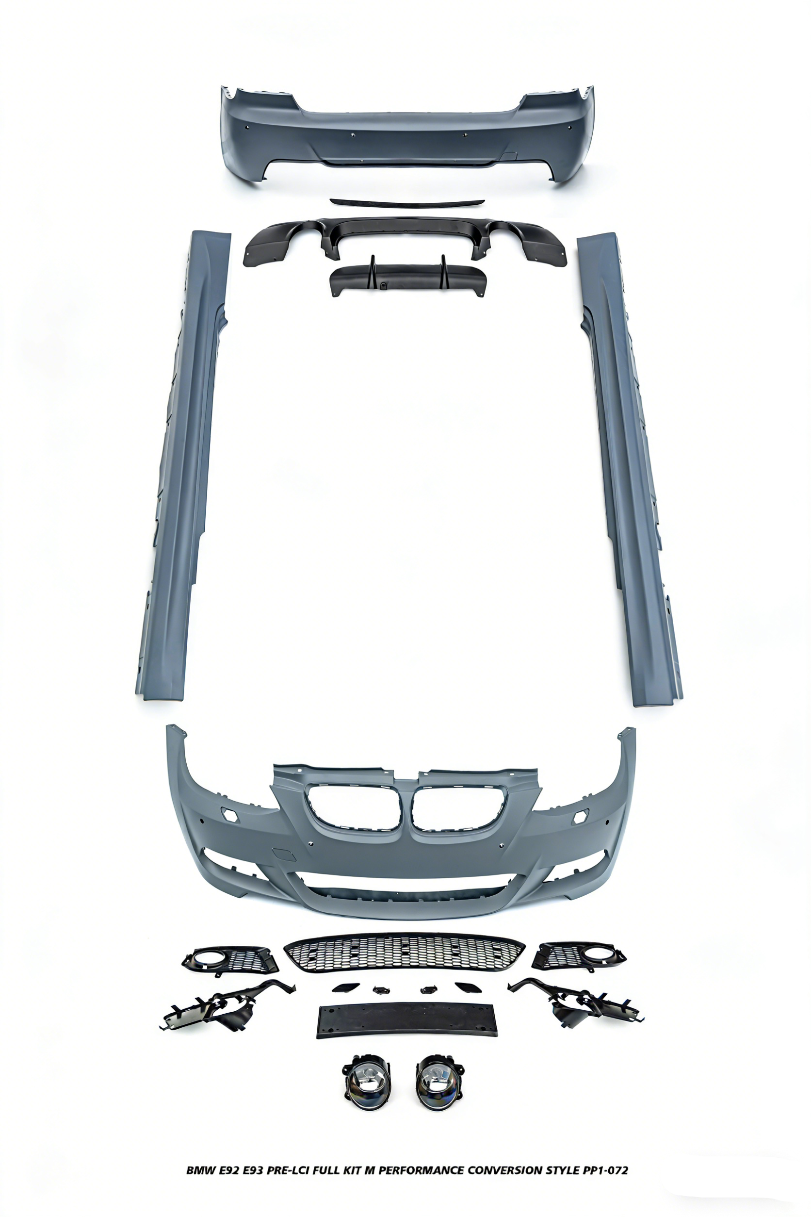 BMW 3 Series E92 E93 Pre-LCI 2006 2007 2008 2009 with Aftermarket Parts - M Performance Conversion Style Full kit PP Polypropylene from DuPont Tech
