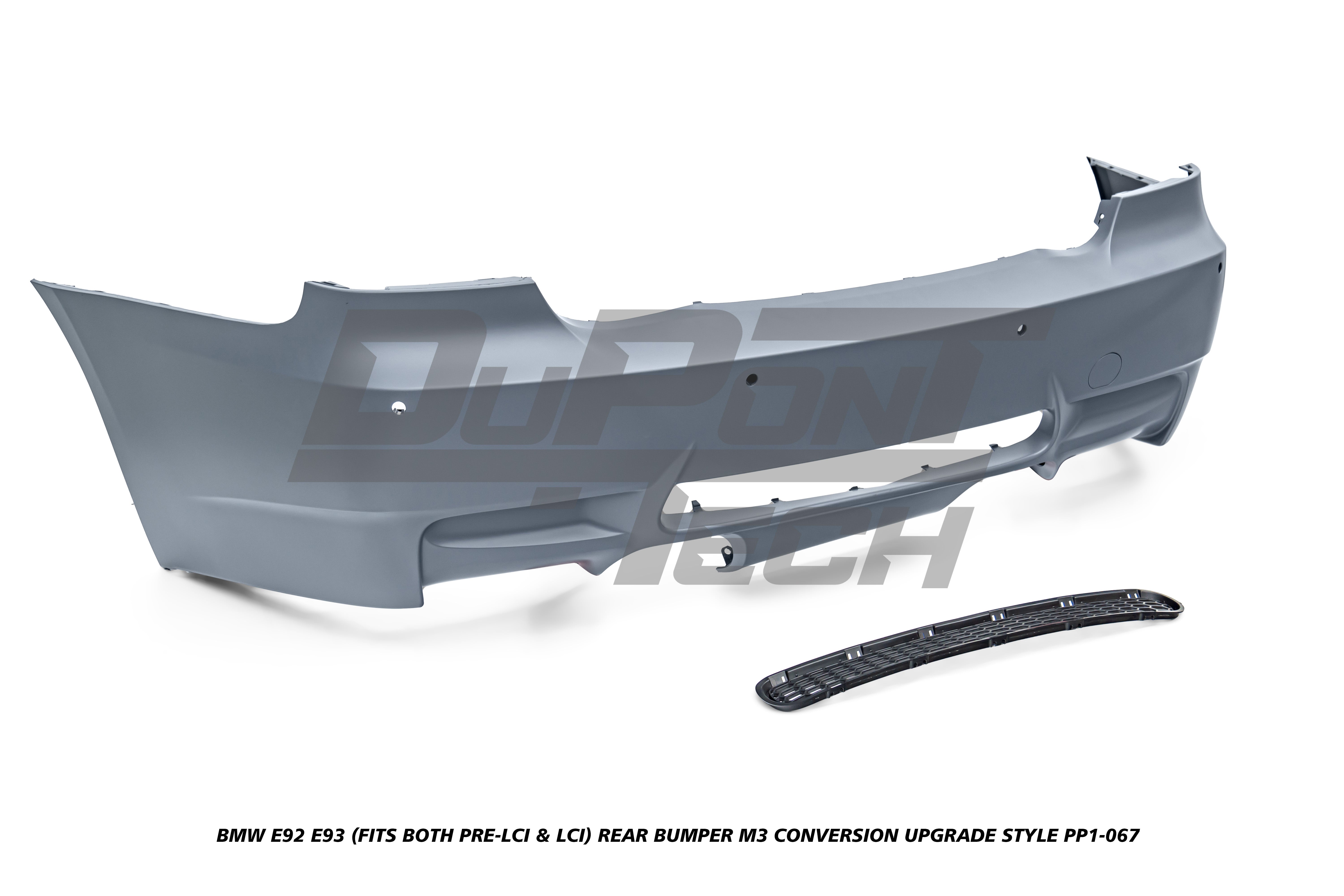 BMW 3 Series E92 E93 (Fits Both Pre-LCI & LCI) 2006 2007 2008 2009 2010 2011 2012 2013 with Aftermarket Parts - M3 Conversion Upgrade Style Rear Bumper PP Polypropylene&nbsp;from DuPont Tech